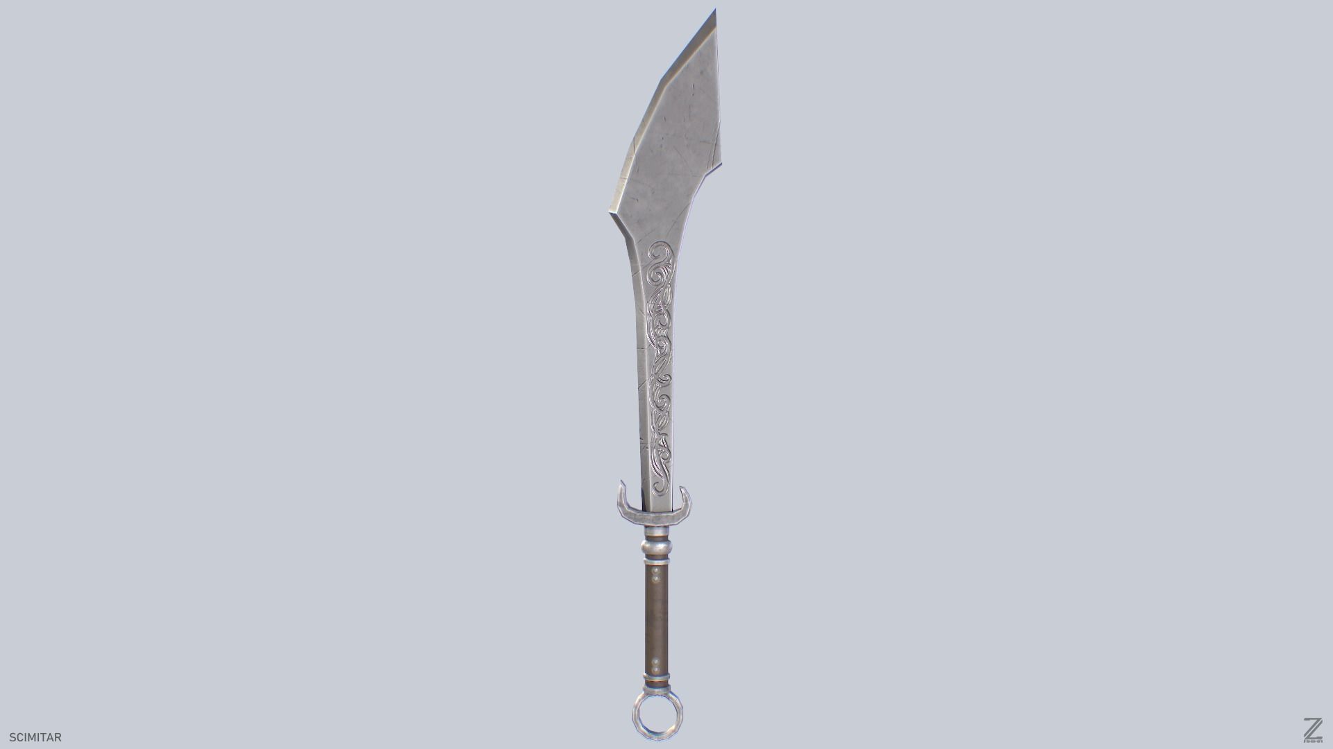 Scimitar Low-poly 3D model_2