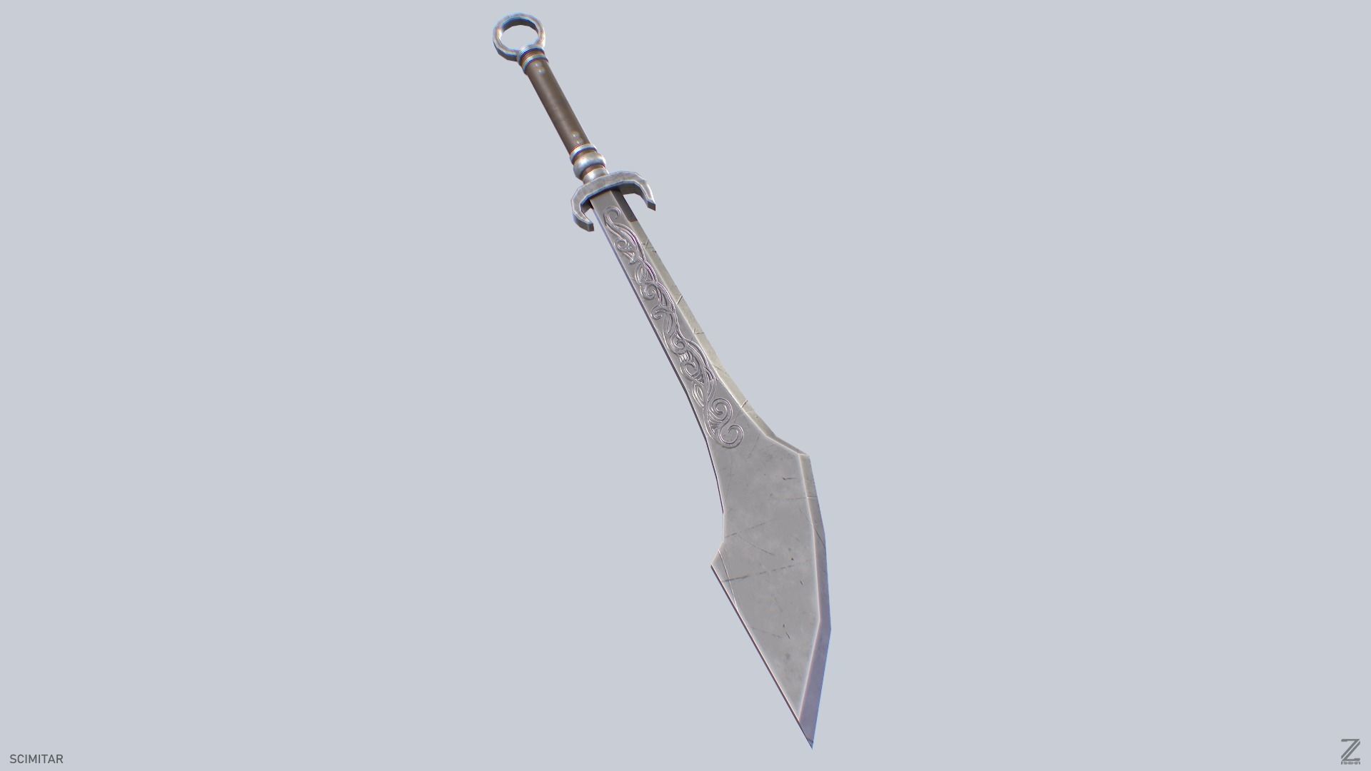 Scimitar Low-poly 3D model_6