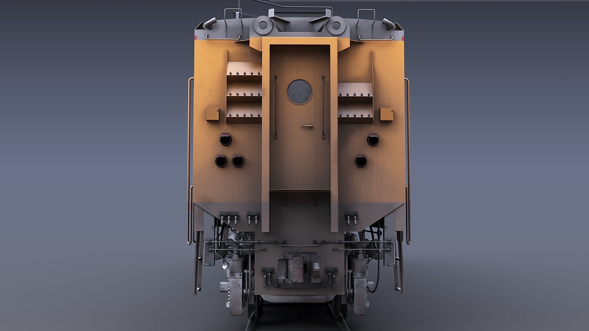 Union Pacific Gas turbine-electric locomotive Low-poly 3D model_40