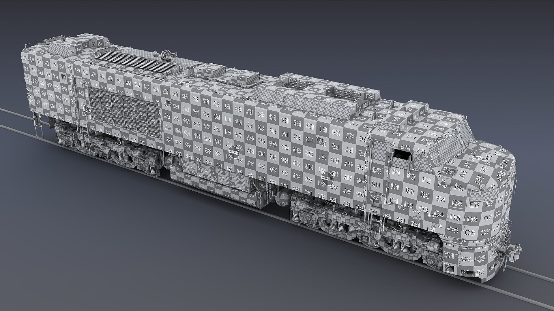 Union Pacific Gas turbine-electric locomotive Low-poly 3D model_84