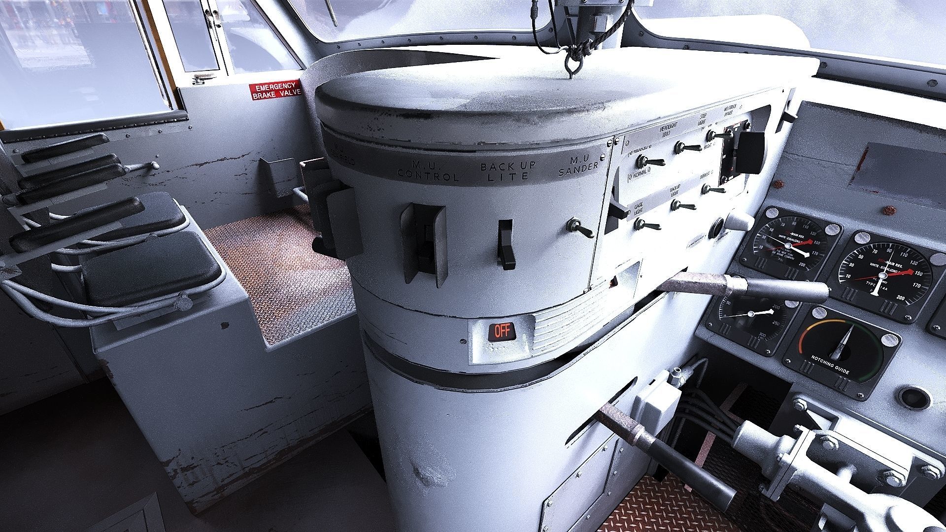 Union Pacific Gas turbine-electric locomotive Low-poly 3D model_21