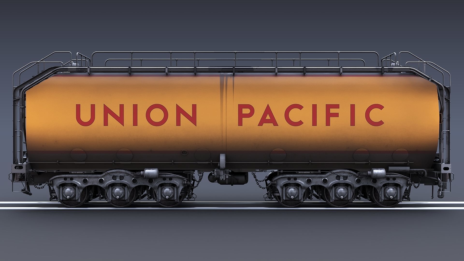 Union Pacific Gas turbine-electric locomotive Low-poly 3D model_45