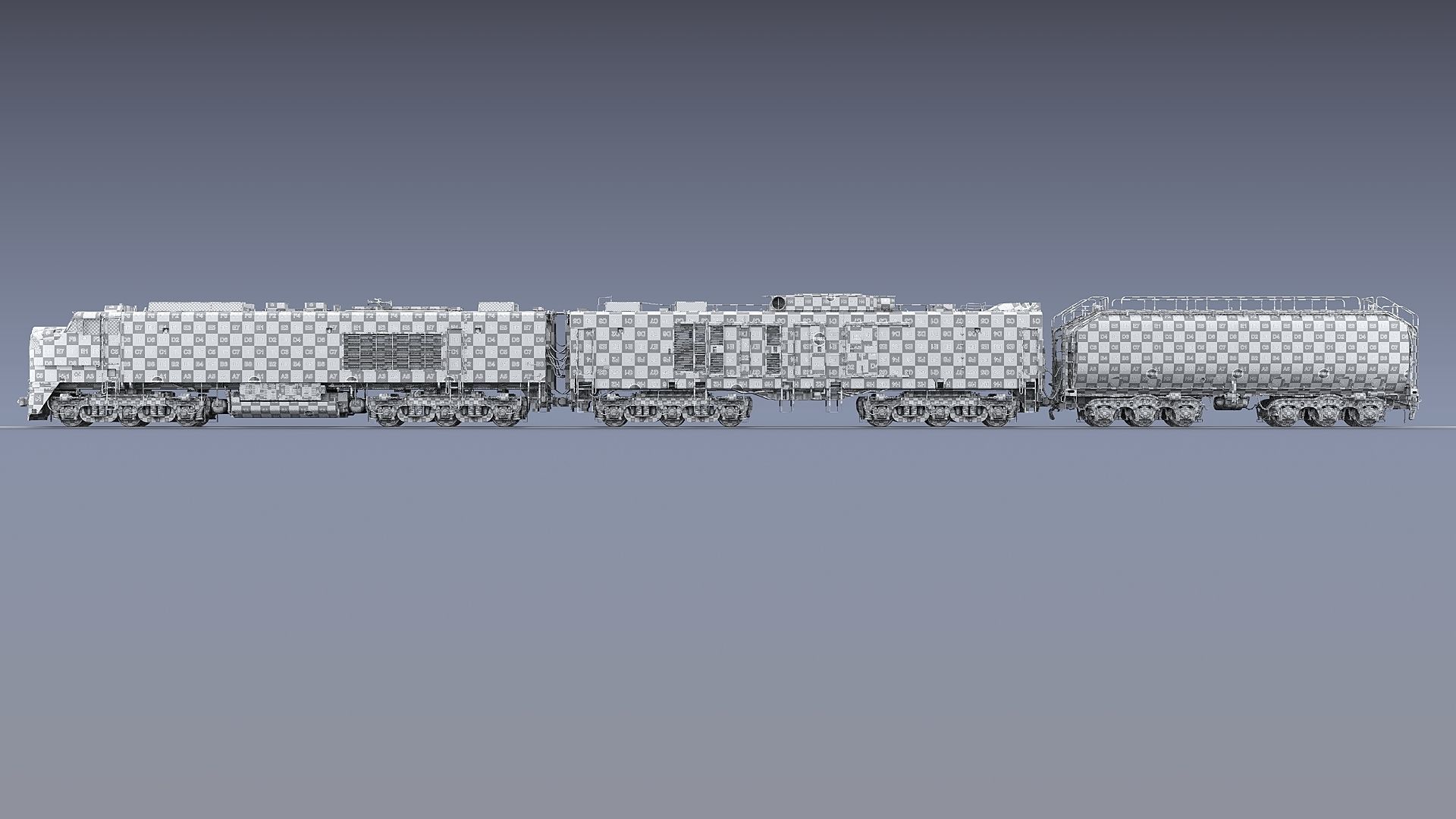 Union Pacific Gas turbine-electric locomotive Low-poly 3D model_82