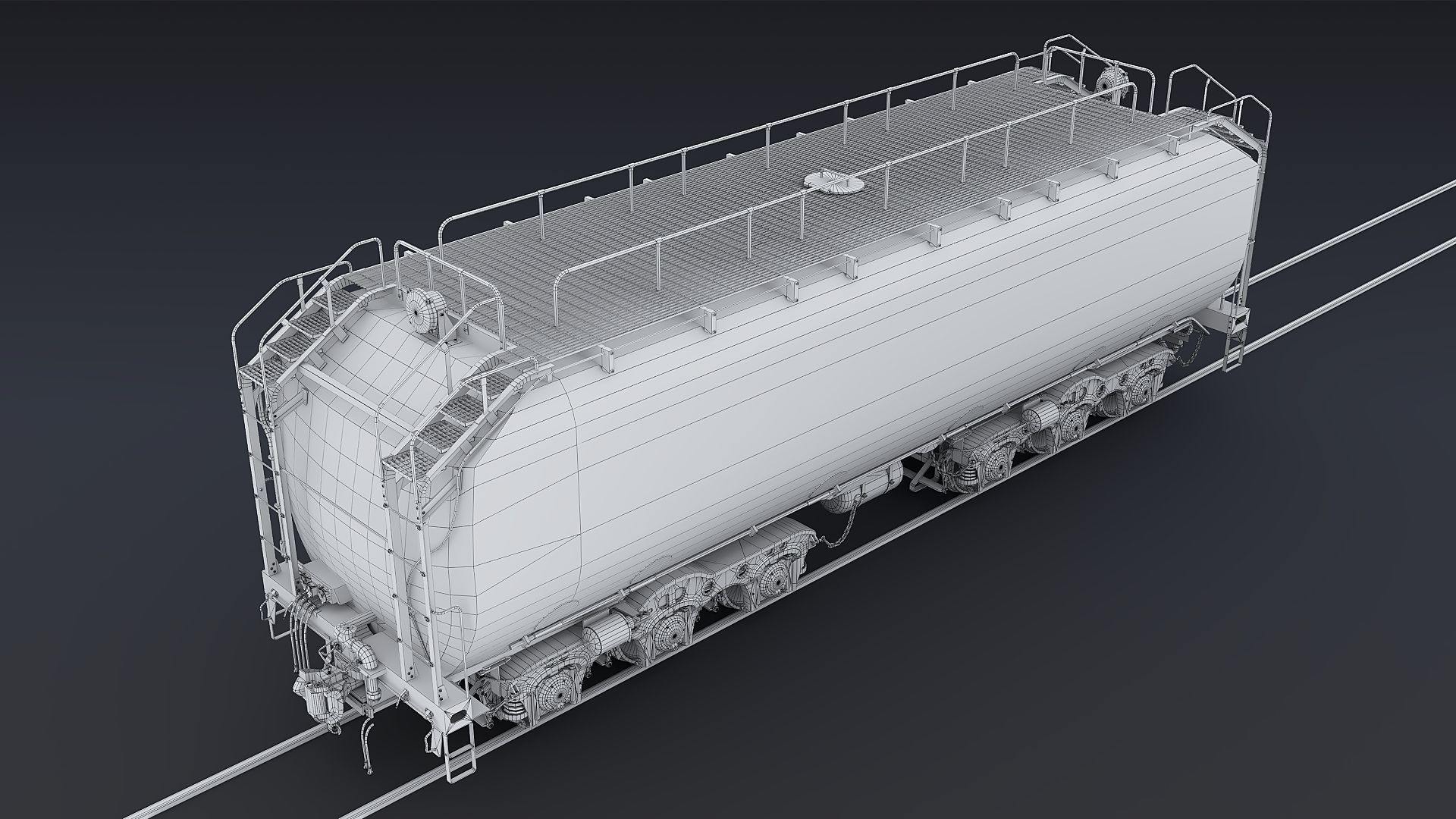 Union Pacific Gas turbine-electric locomotive Low-poly 3D model_77