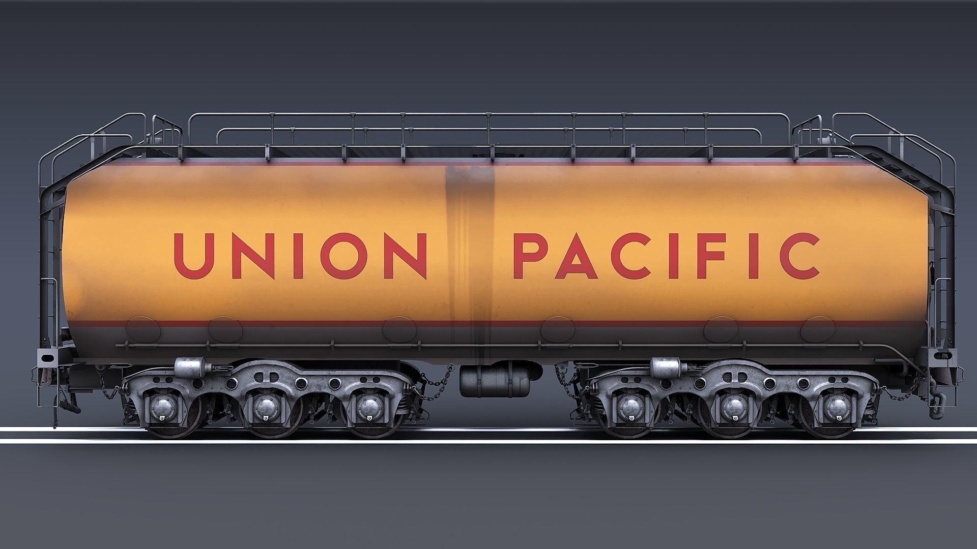 Union Pacific Gas turbine-electric locomotive Low-poly 3D model_49