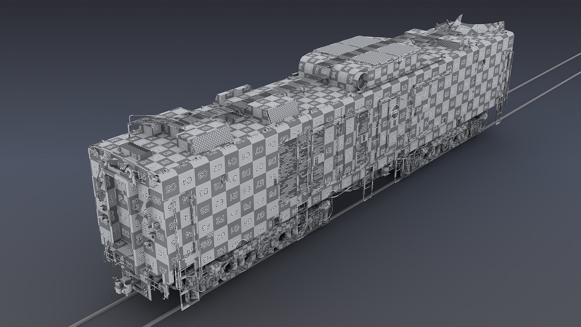 Union Pacific Gas turbine-electric locomotive Low-poly 3D model_86