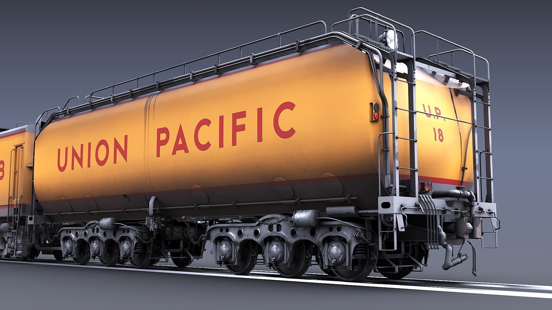 Union Pacific Gas turbine-electric locomotive Low-poly 3D model_50