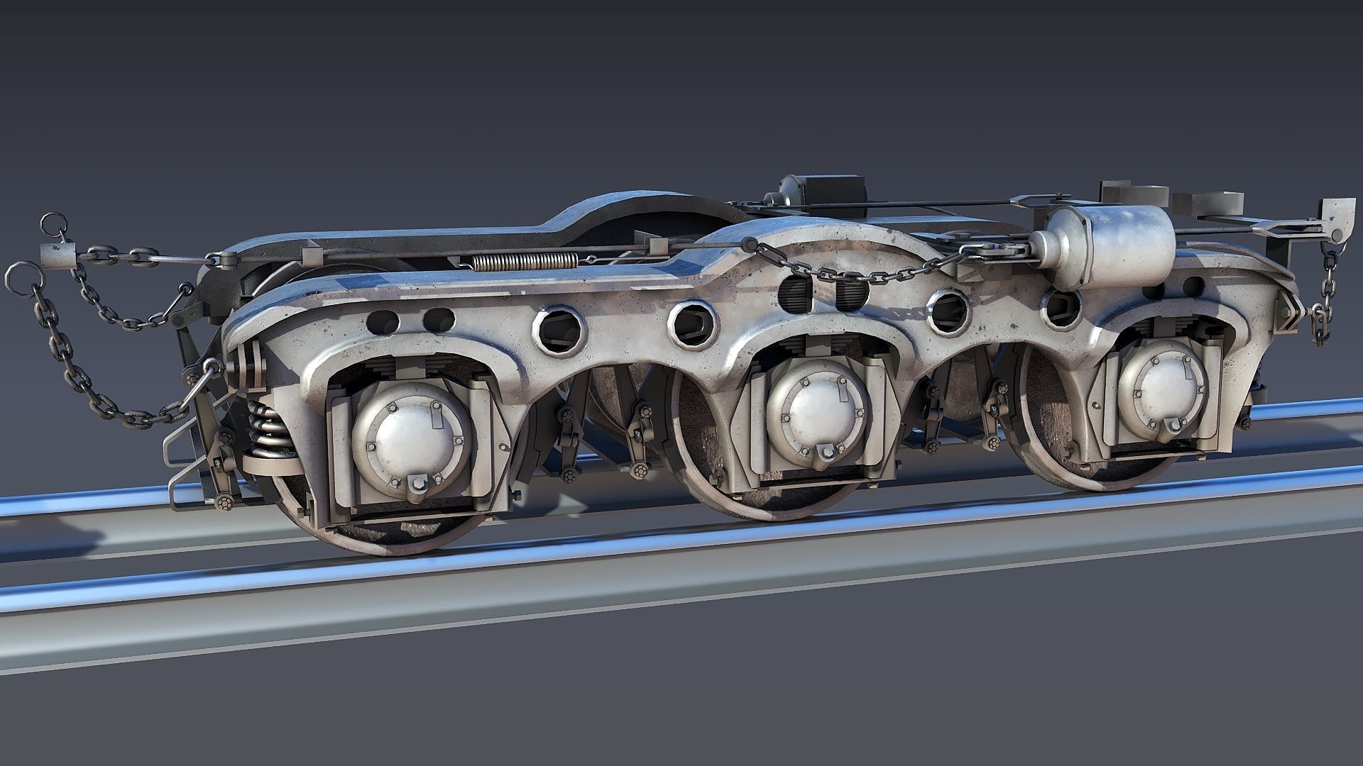 Union Pacific Gas turbine-electric locomotive Low-poly 3D model_57