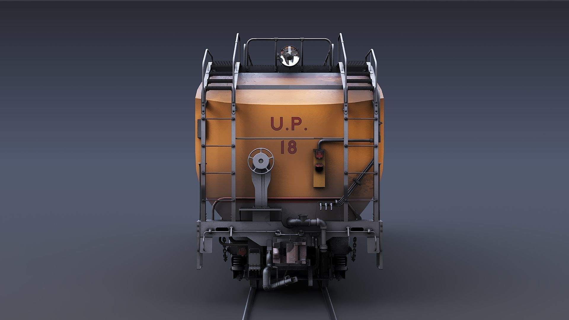 Union Pacific Gas turbine-electric locomotive Low-poly 3D model_46