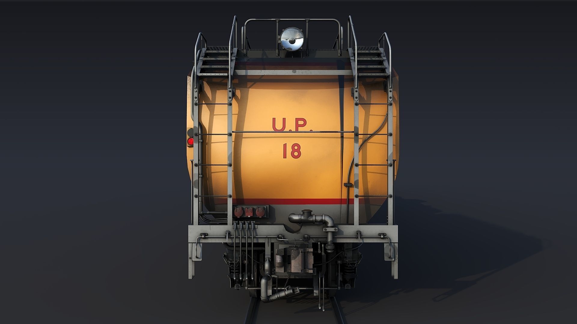Union Pacific Gas turbine-electric locomotive Low-poly 3D model_7