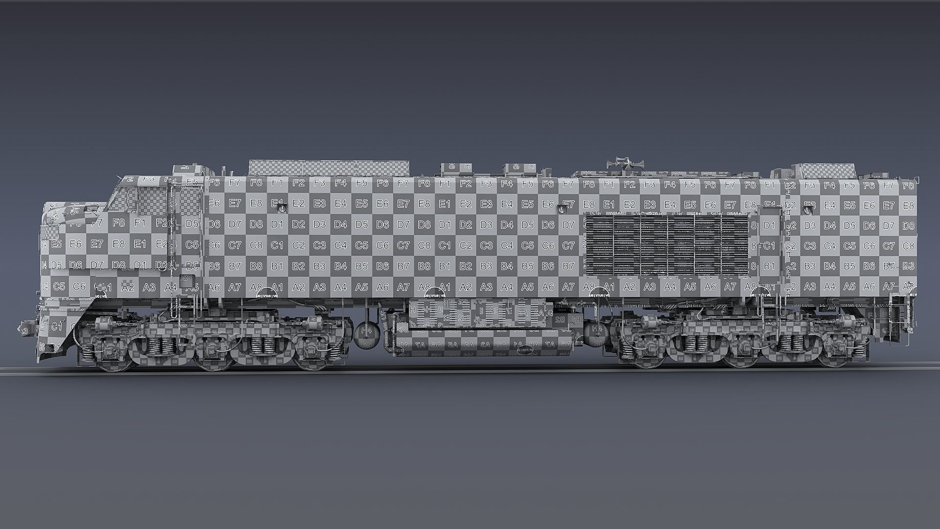 Union Pacific Gas turbine-electric locomotive Low-poly 3D model_83