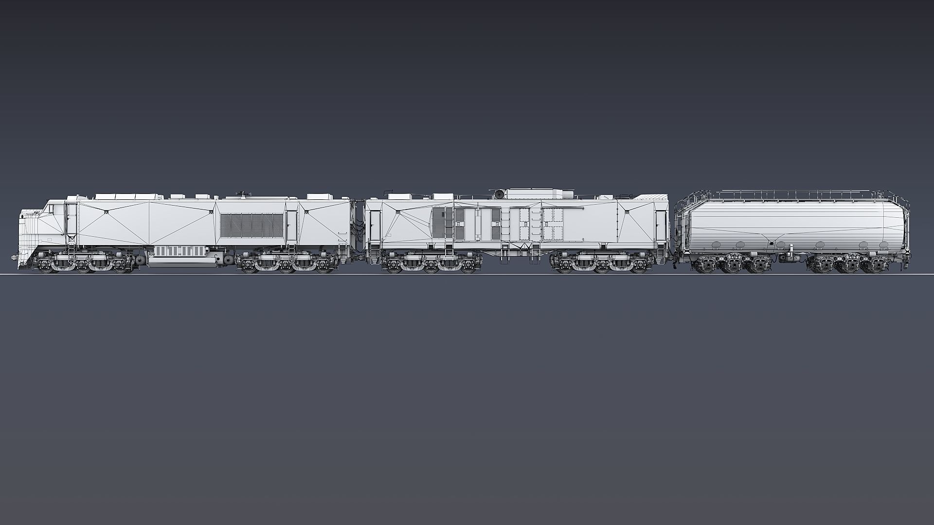 Union Pacific Gas turbine-electric locomotive Low-poly 3D model_61