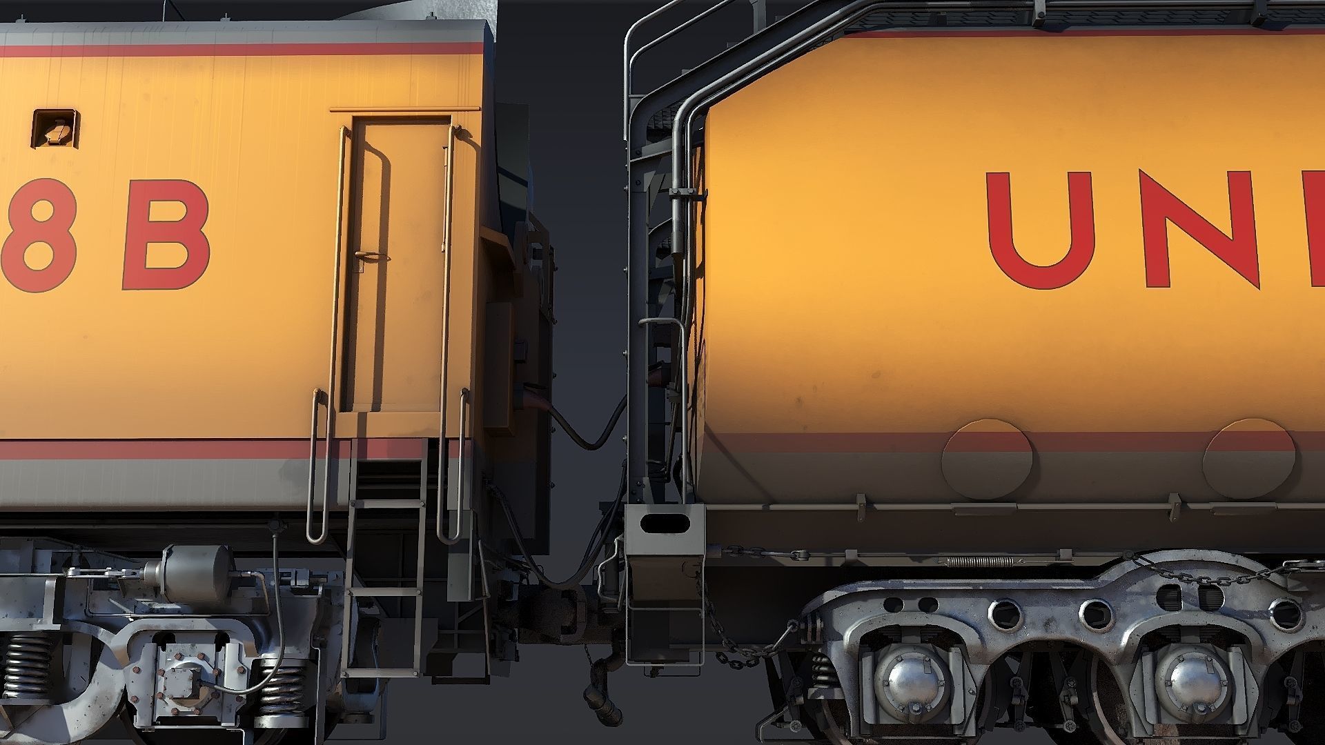 Union Pacific Gas turbine-electric locomotive Low-poly 3D model_30