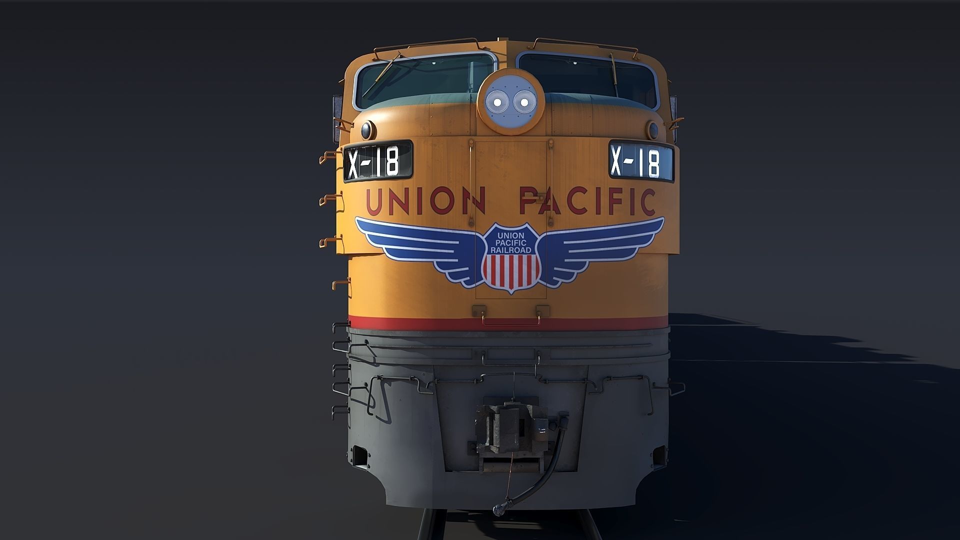 Union Pacific Gas turbine-electric locomotive Low-poly 3D model_11