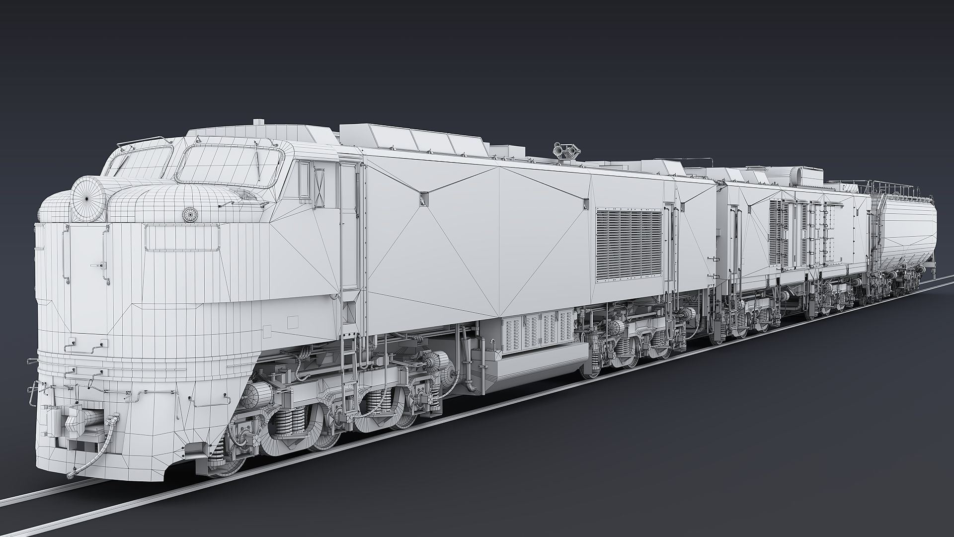 Union Pacific Gas turbine-electric locomotive Low-poly 3D model_60