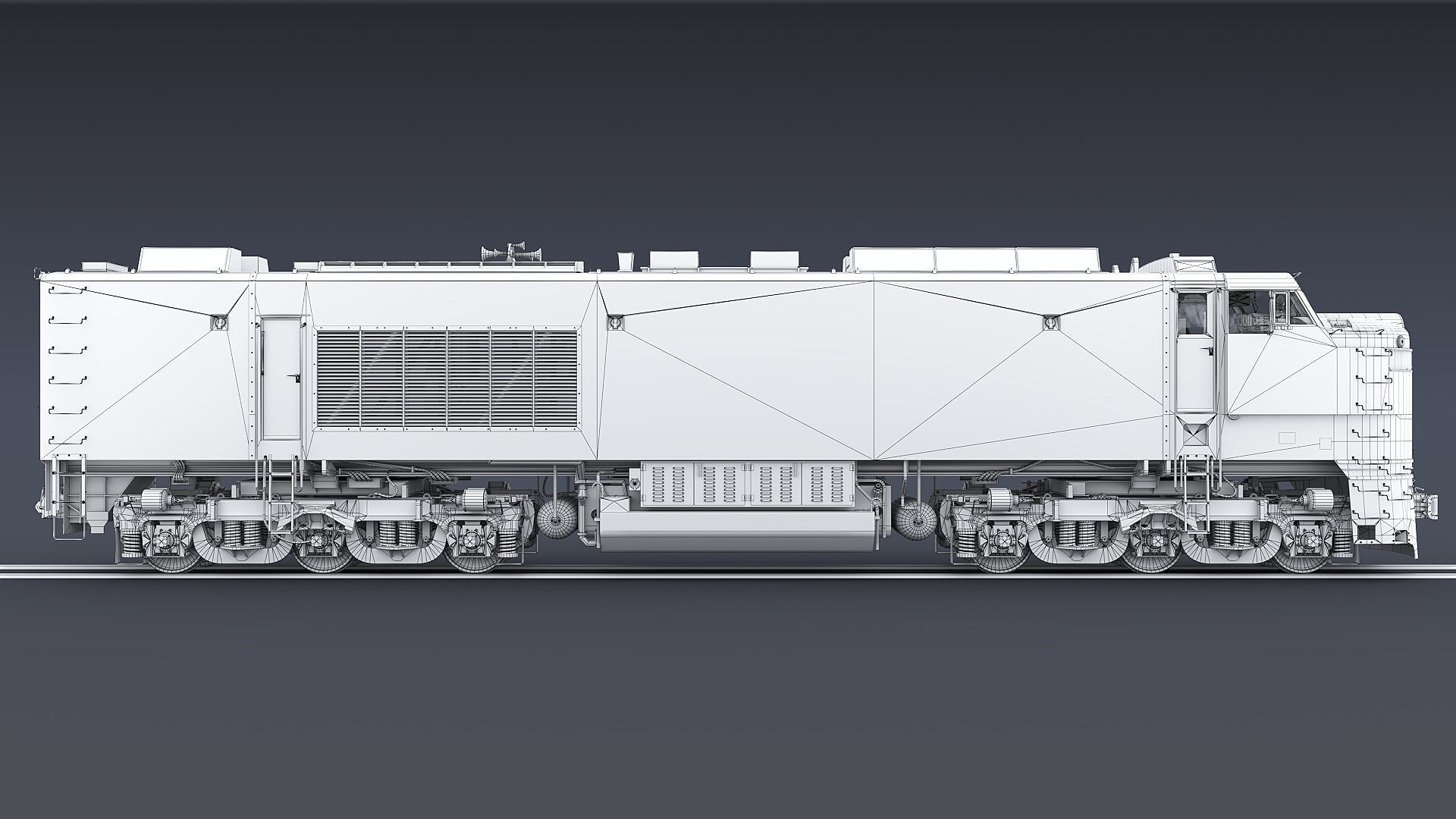 Union Pacific Gas turbine-electric locomotive Low-poly 3D model_66