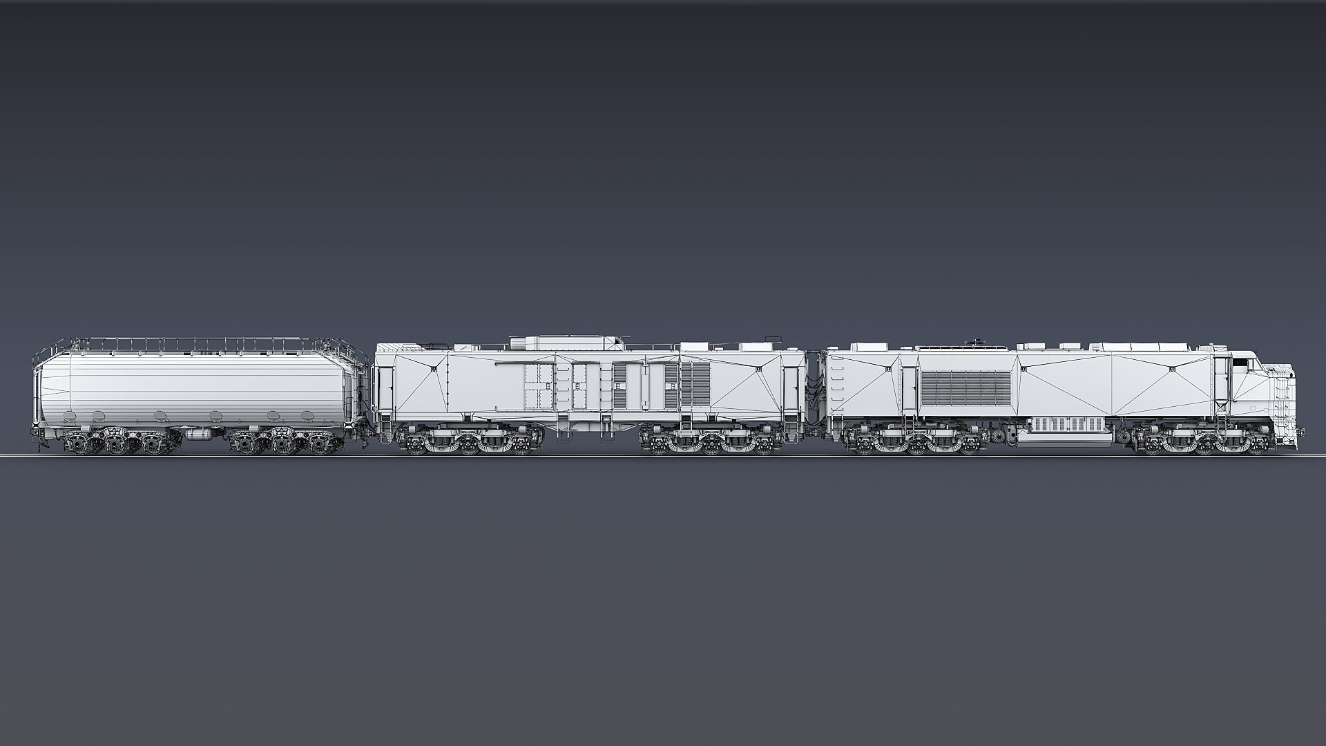 Union Pacific Gas turbine-electric locomotive Low-poly 3D model_62