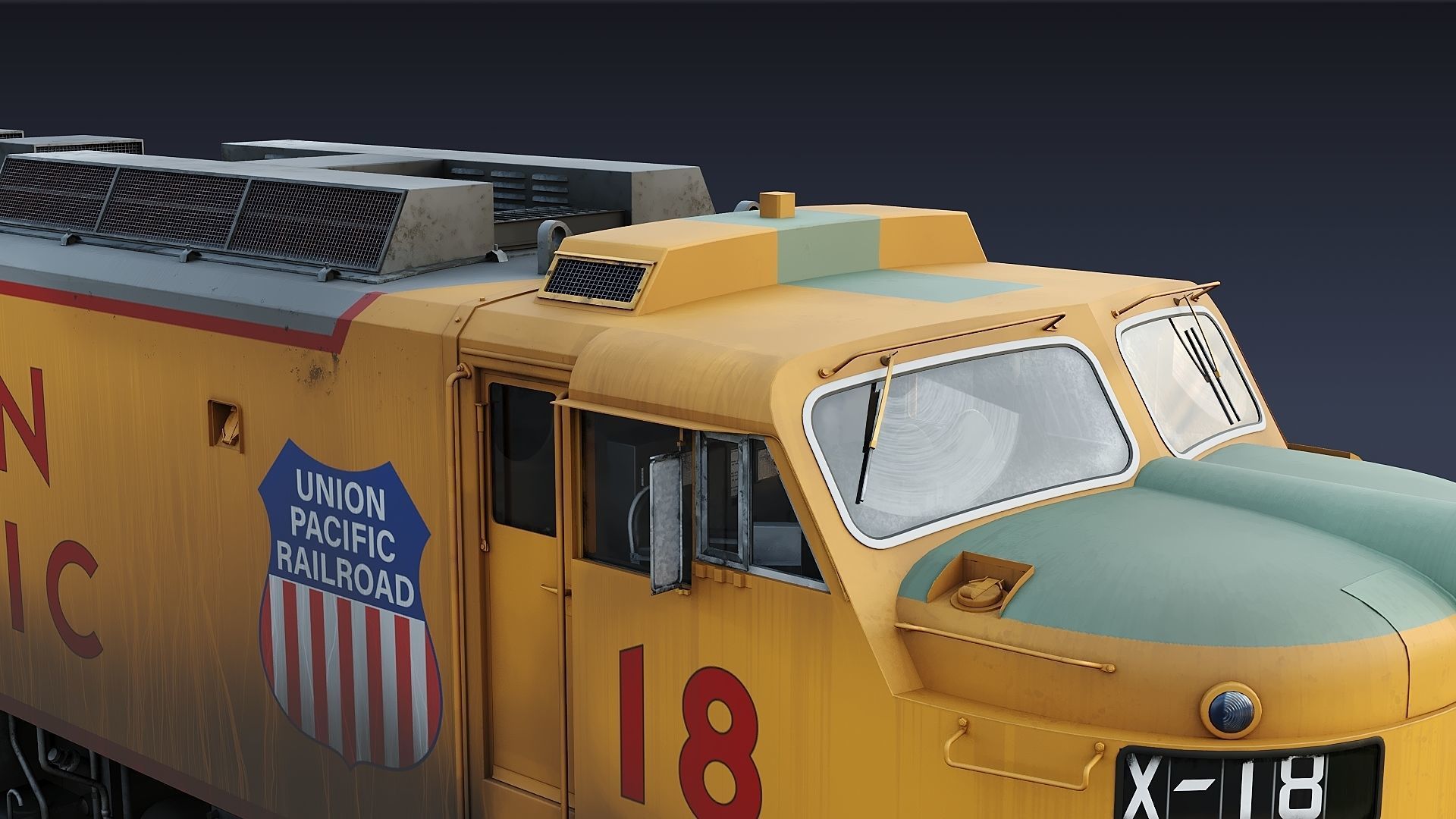 Union Pacific Gas turbine-electric locomotive Low-poly 3D model_15