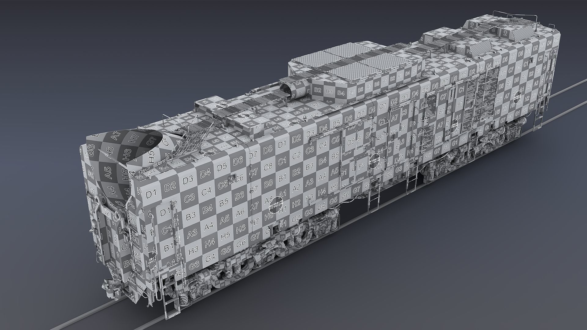 Union Pacific Gas turbine-electric locomotive Low-poly 3D model_87