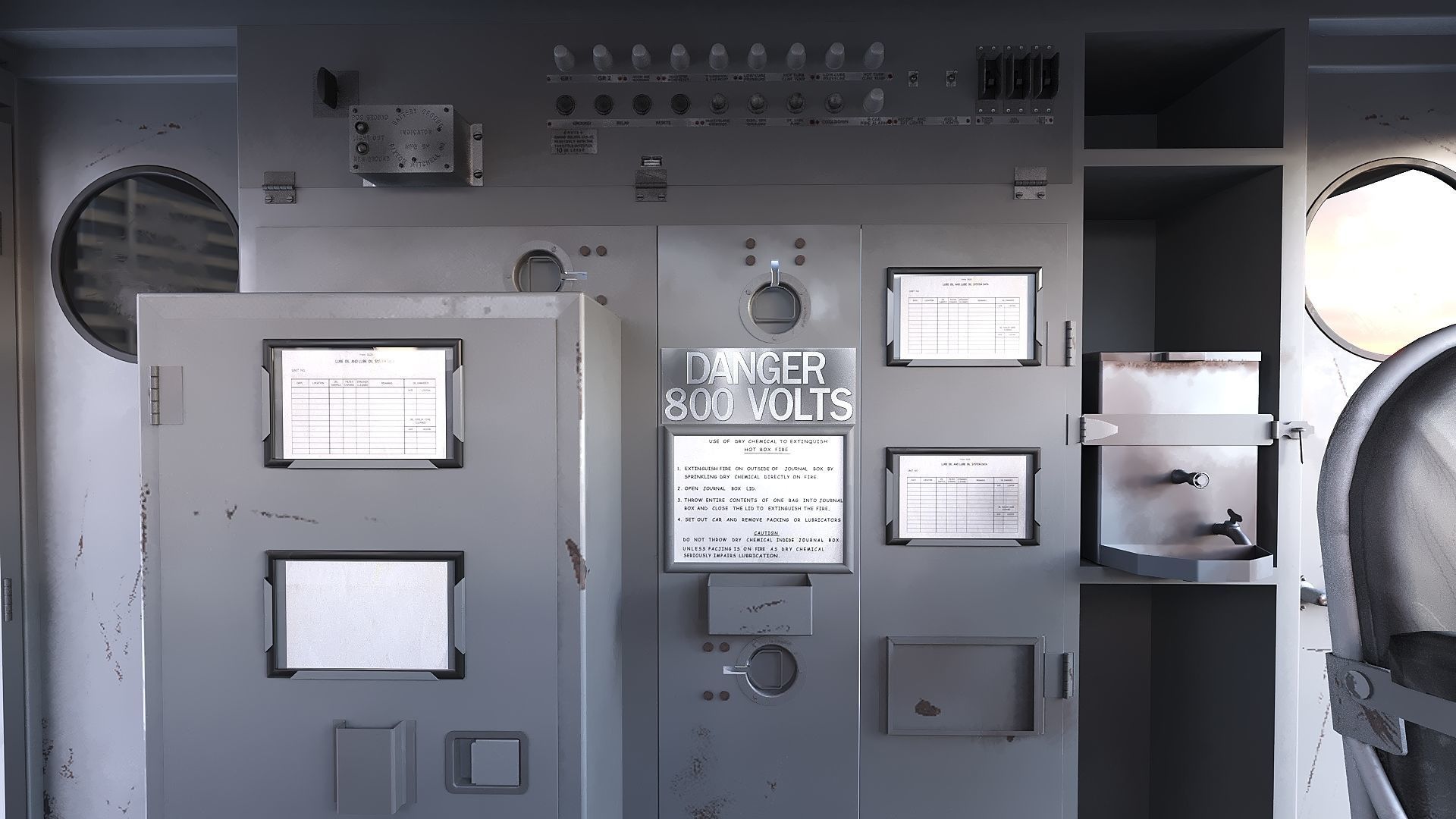 Union Pacific Gas turbine-electric locomotive Low-poly 3D model_26