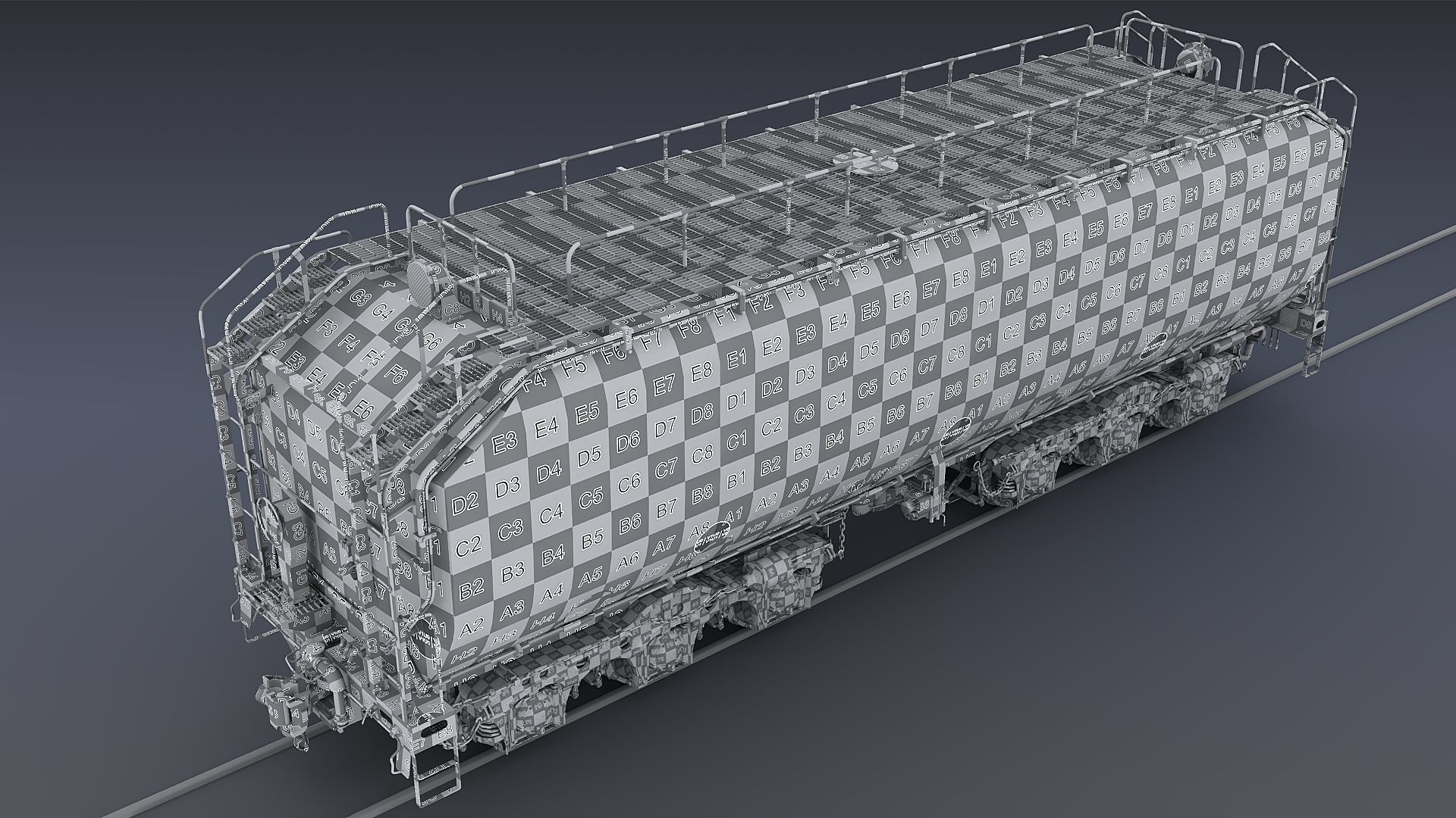 Union Pacific Gas turbine-electric locomotive Low-poly 3D model_88