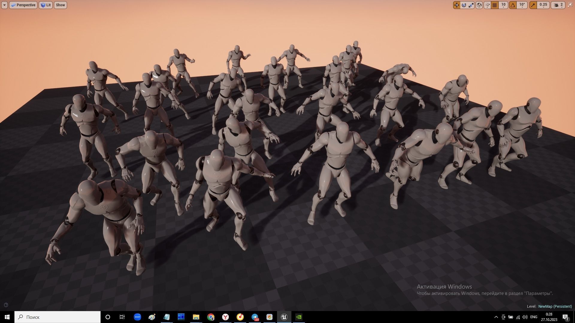 Attack Horror Animations  25 dynamic animations for UE4 skeleton Low-poly 3D model_13