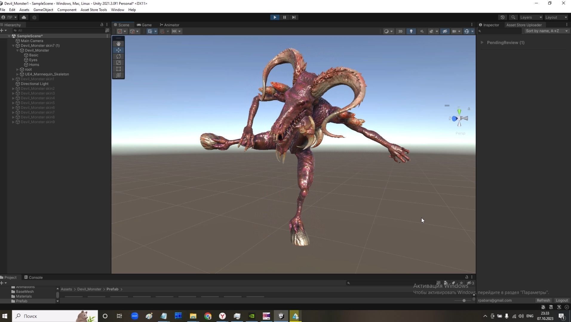 Attack Horror Animations  25 dynamic animations for UE4 skeleton Low-poly 3D model_4