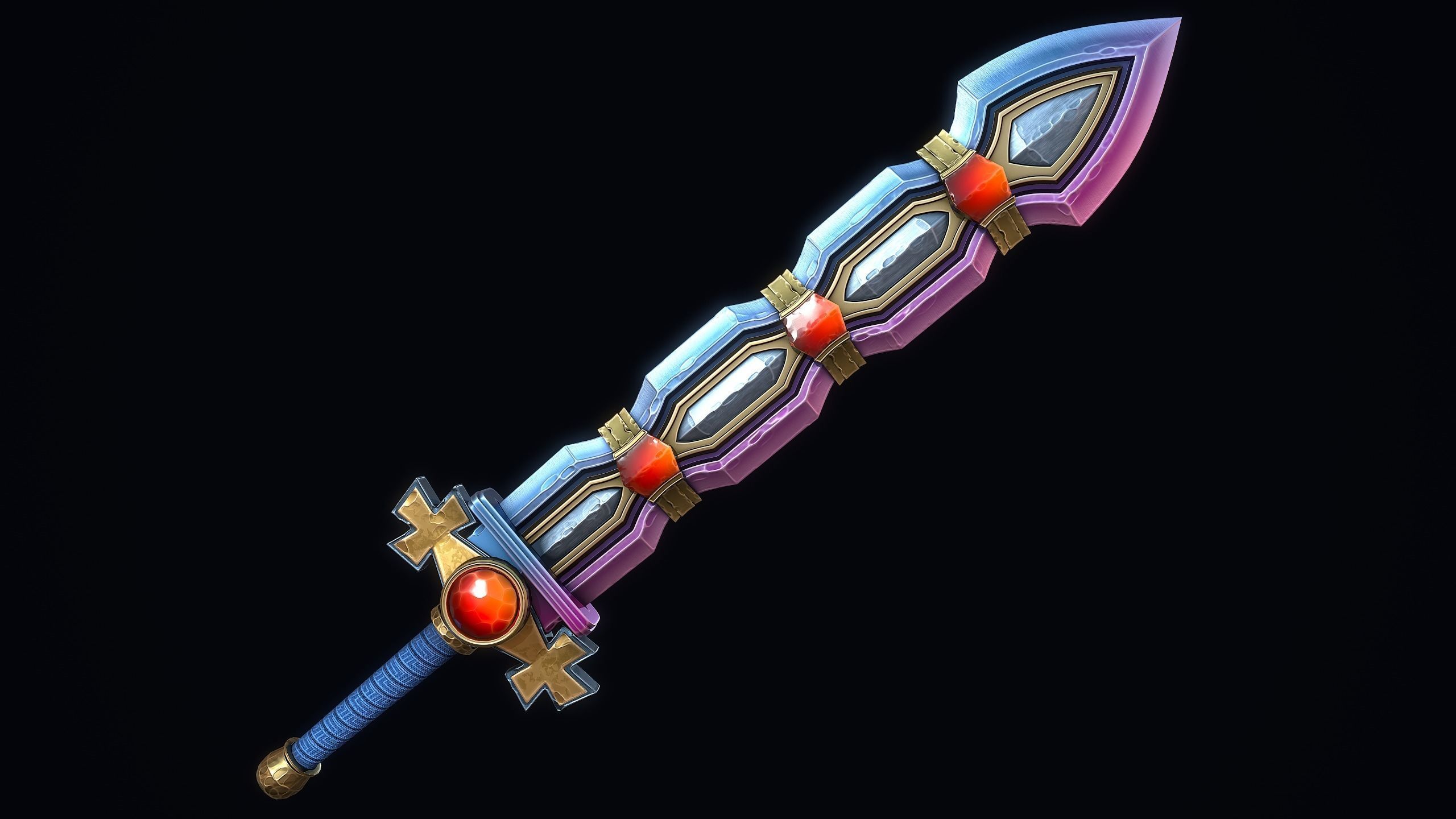 True Excalibur Low-poly 3D model_3