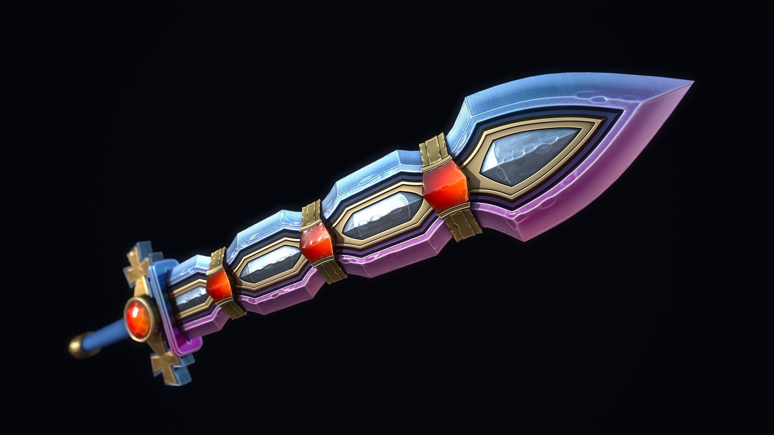 True Excalibur Low-poly 3D model_4