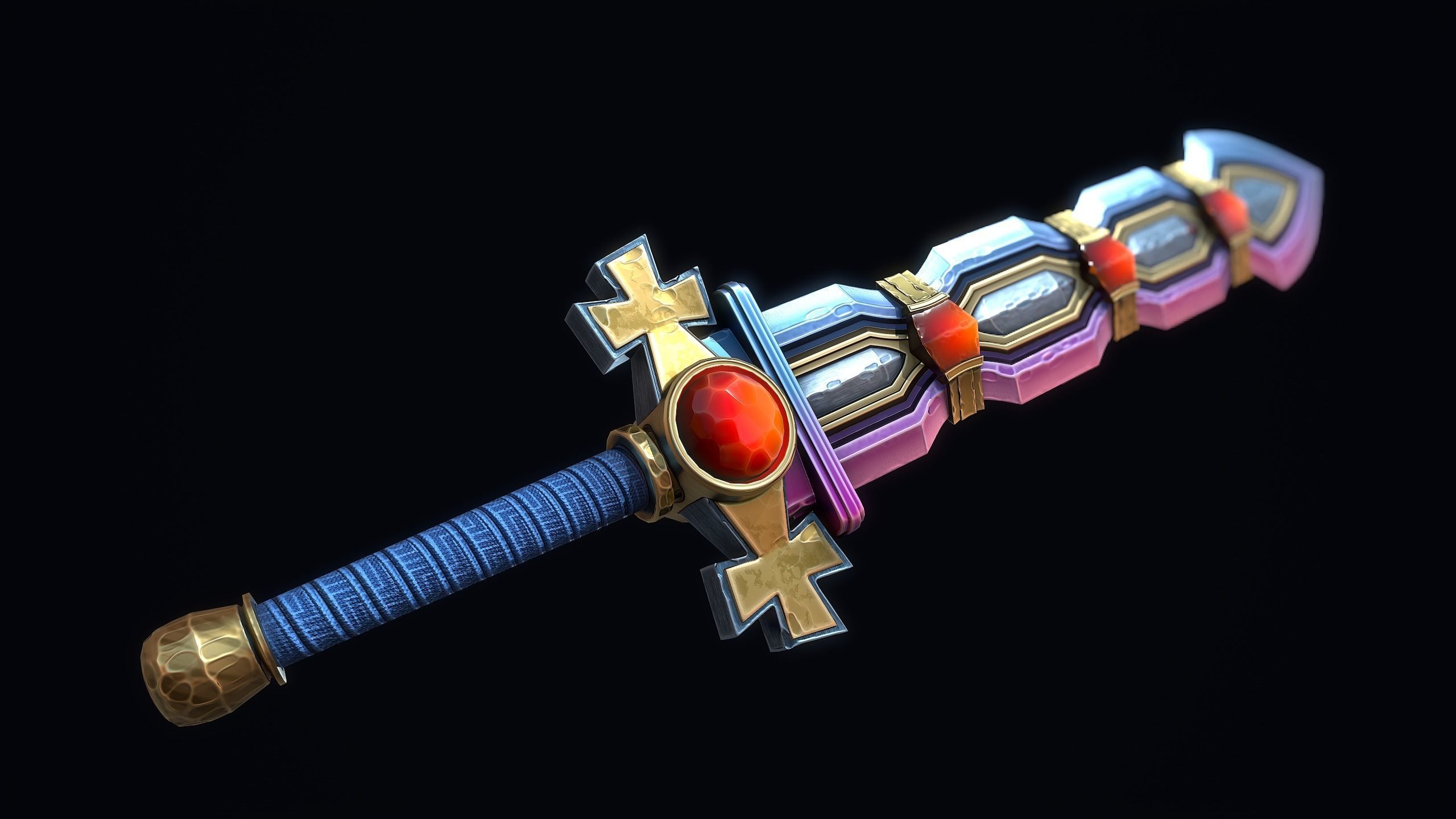 True Excalibur Low-poly 3D model_5