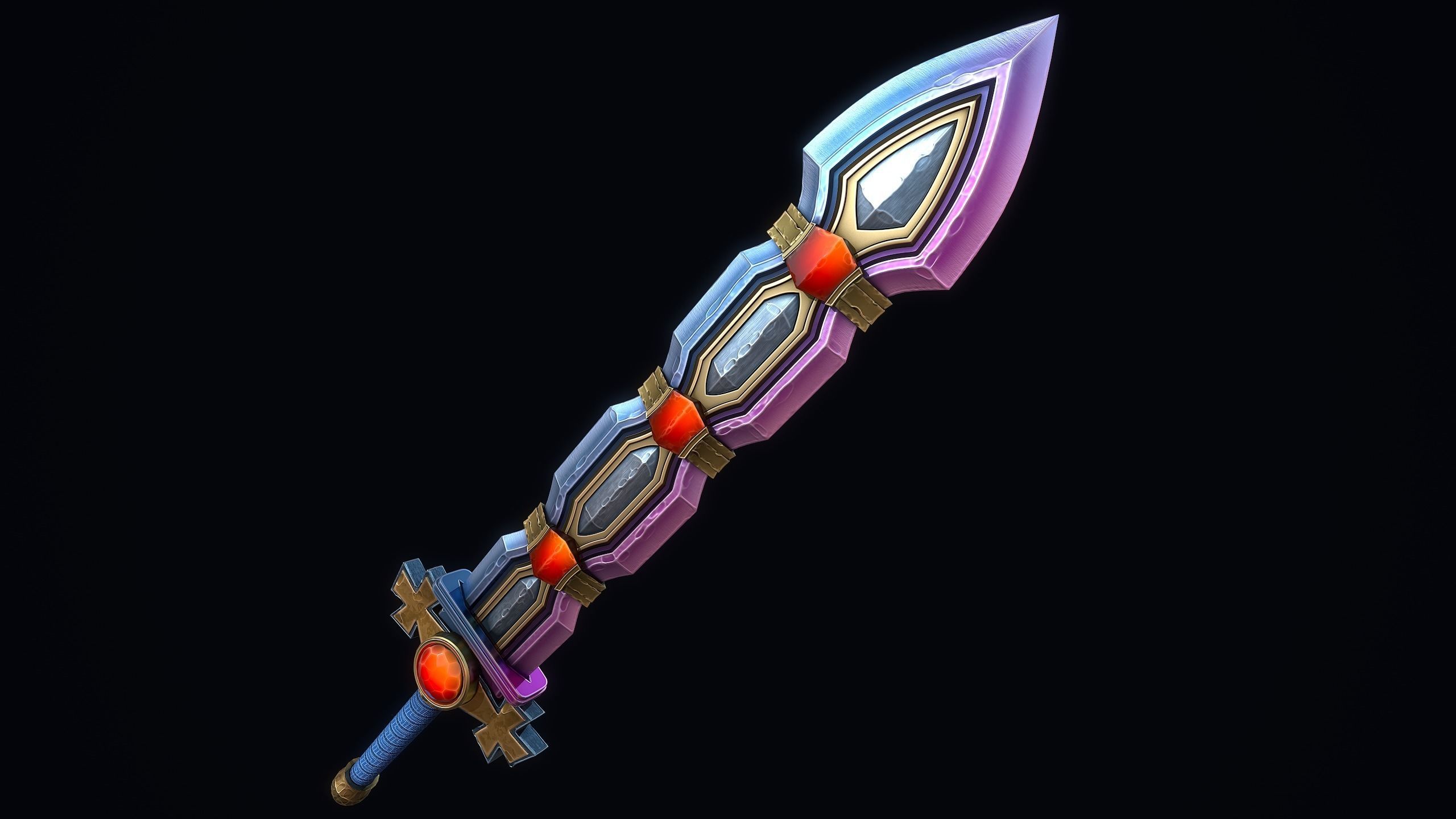 True Excalibur Low-poly 3D model_8