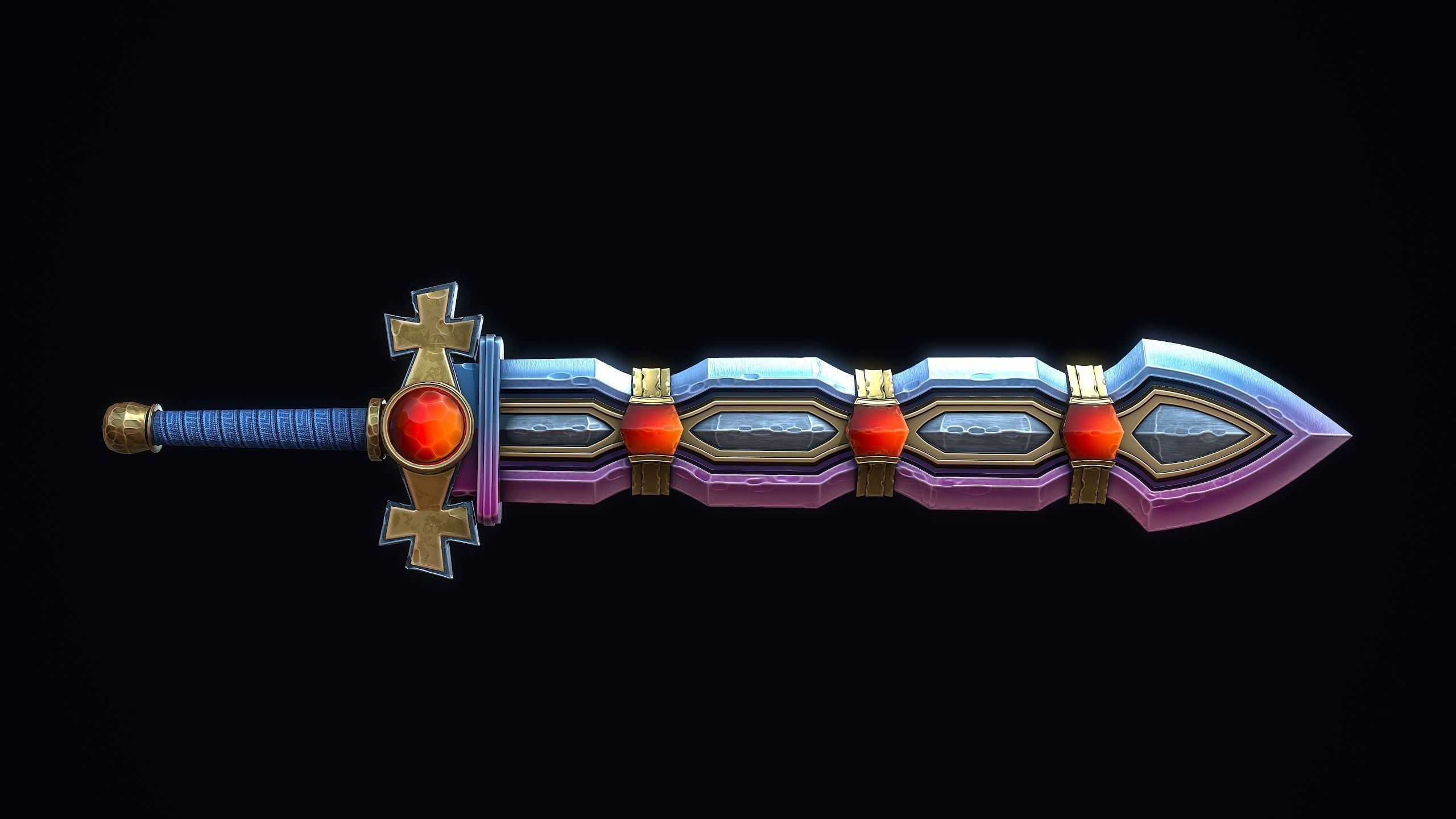 True Excalibur Low-poly 3D model_6