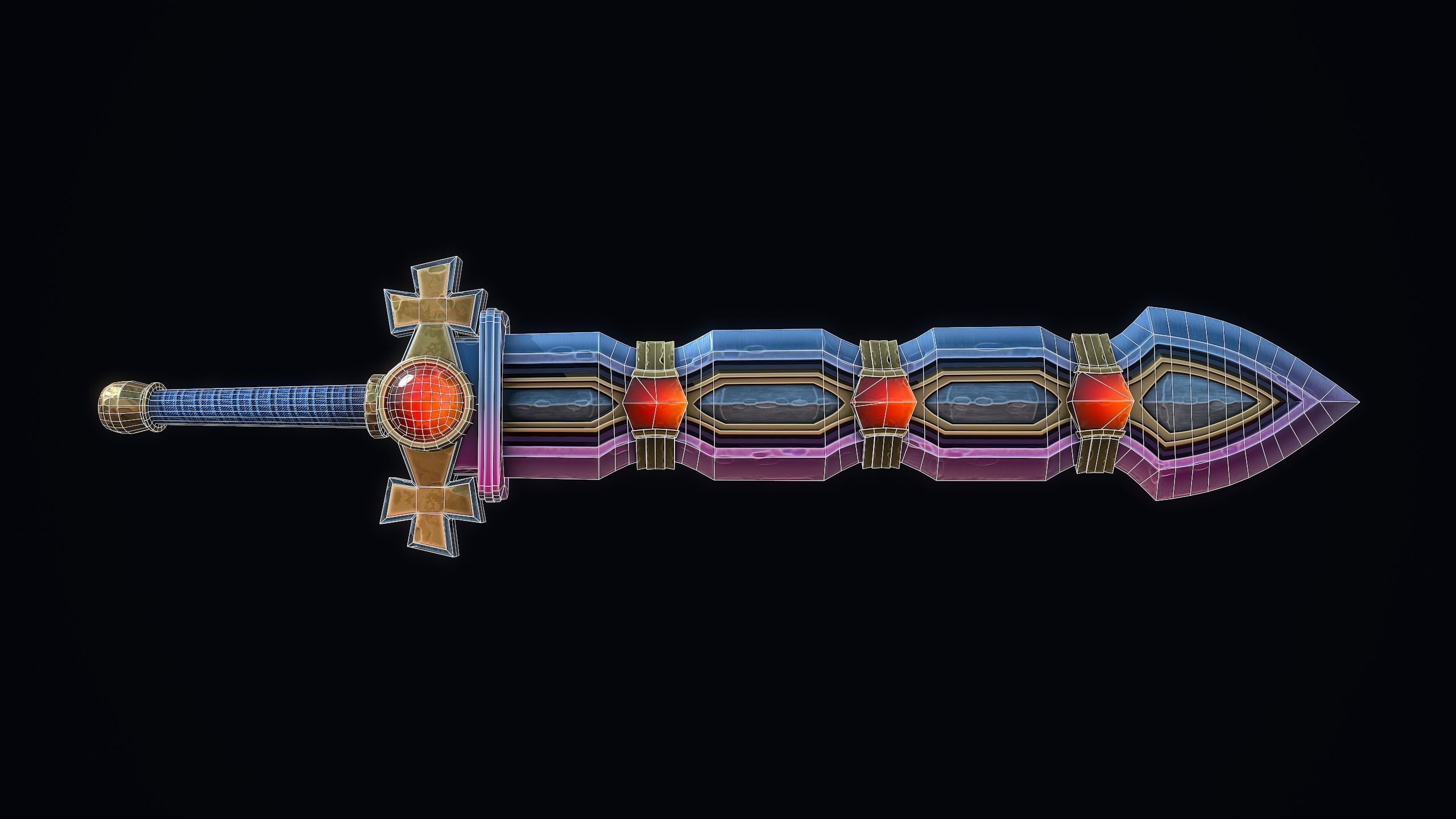 True Excalibur Low-poly 3D model_7