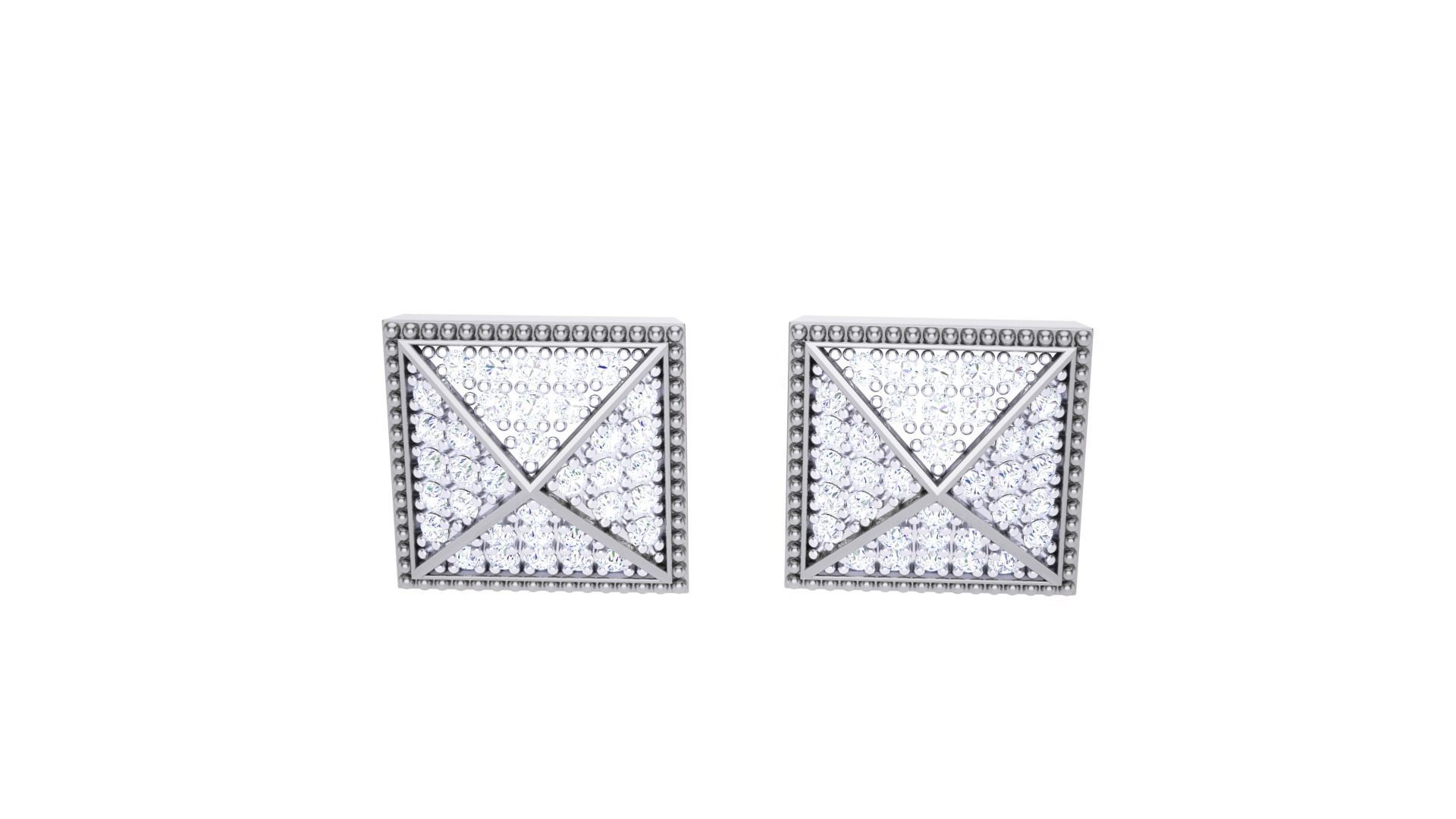 Pyramids Diamond Studs Earrings stl obj mtl 3mf obj gltb glb 3D print model_4