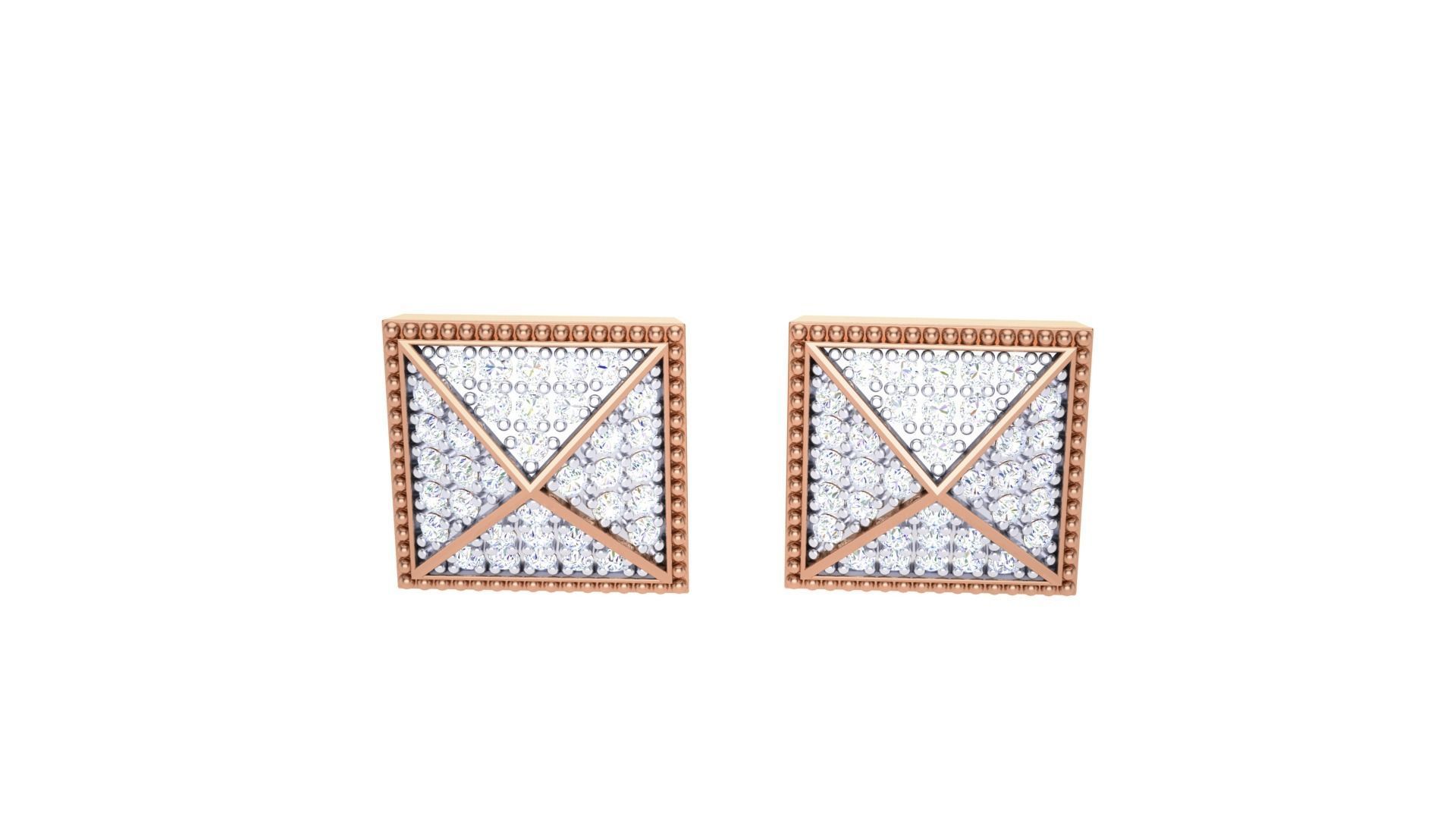 Pyramids Diamond Studs Earrings stl obj mtl 3mf obj gltb glb 3D print model_5