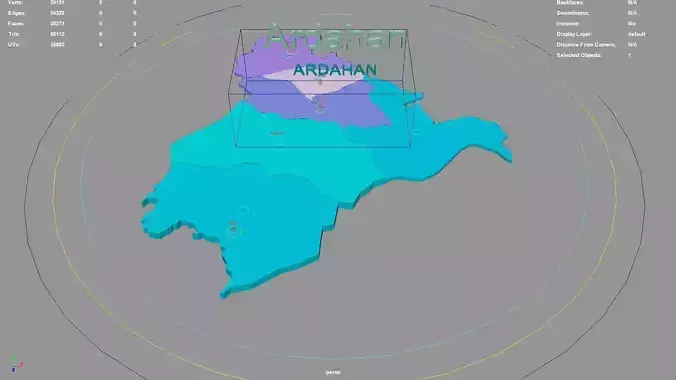 Ardahan Eastern Anatolia Region Turkey map region geography 3D model