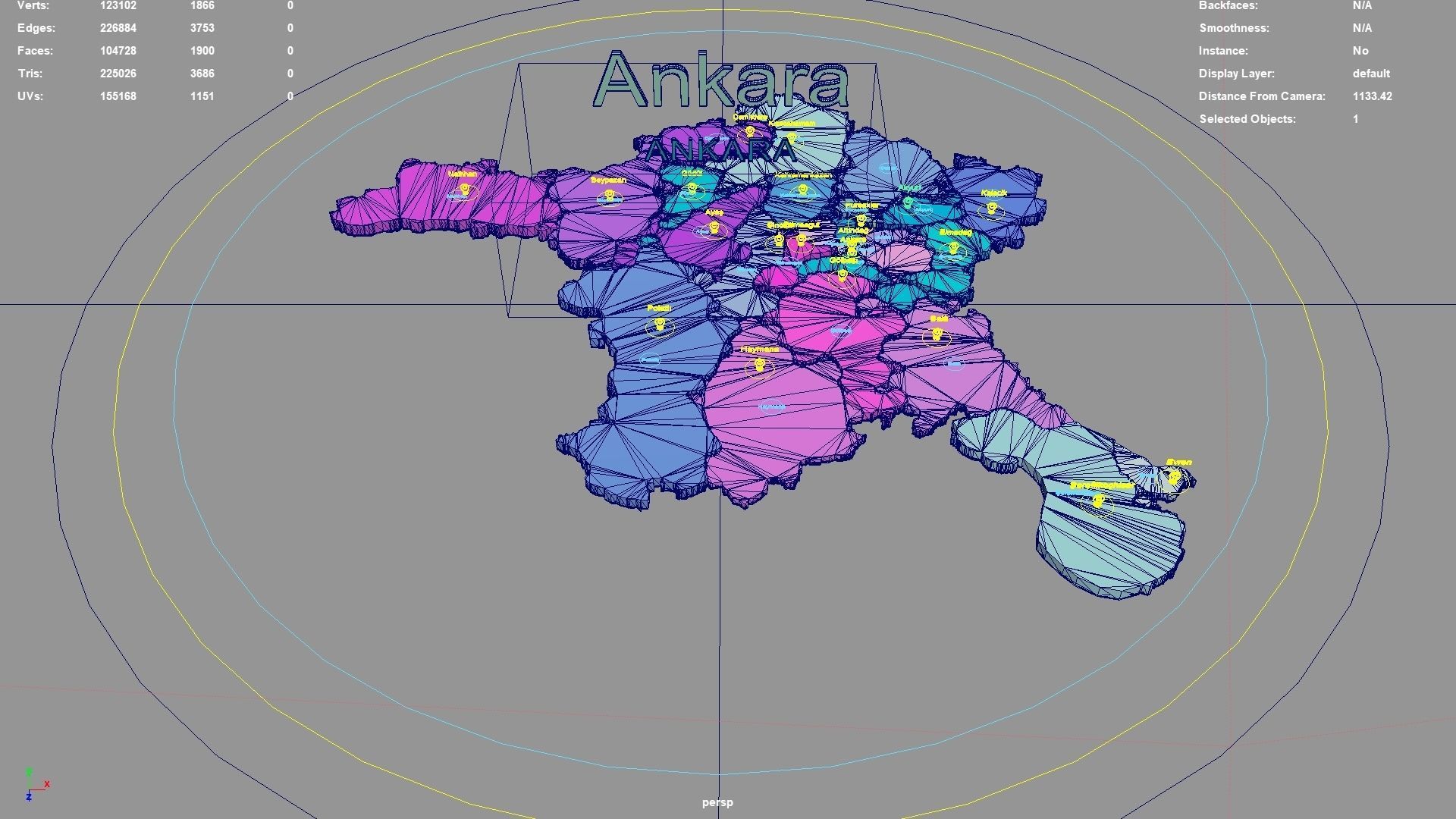 Ankara Central Anatolia Region Turkey map region geography 3D model ...