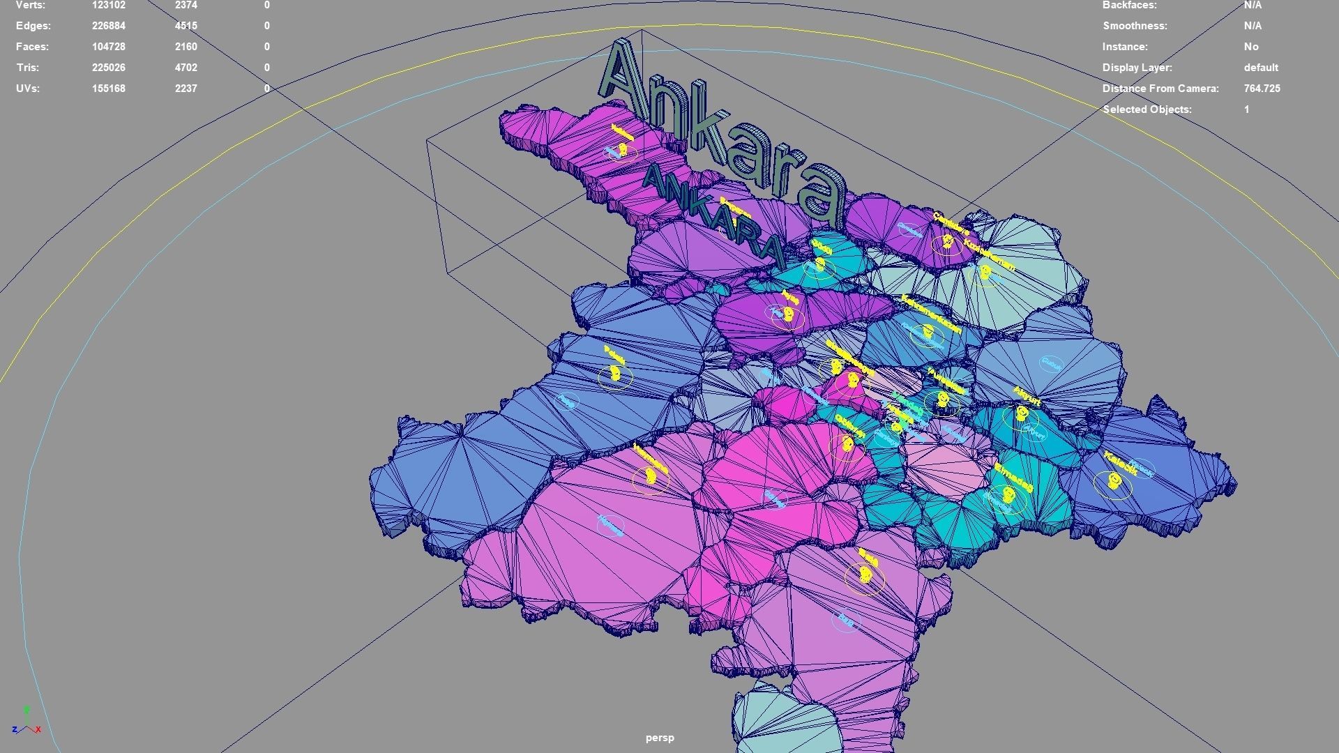 Ankara Central Anatolia Region Turkey map region geography 3D model ...