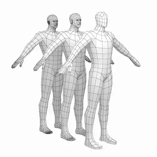 Hero Male in A-Pose Base Mesh