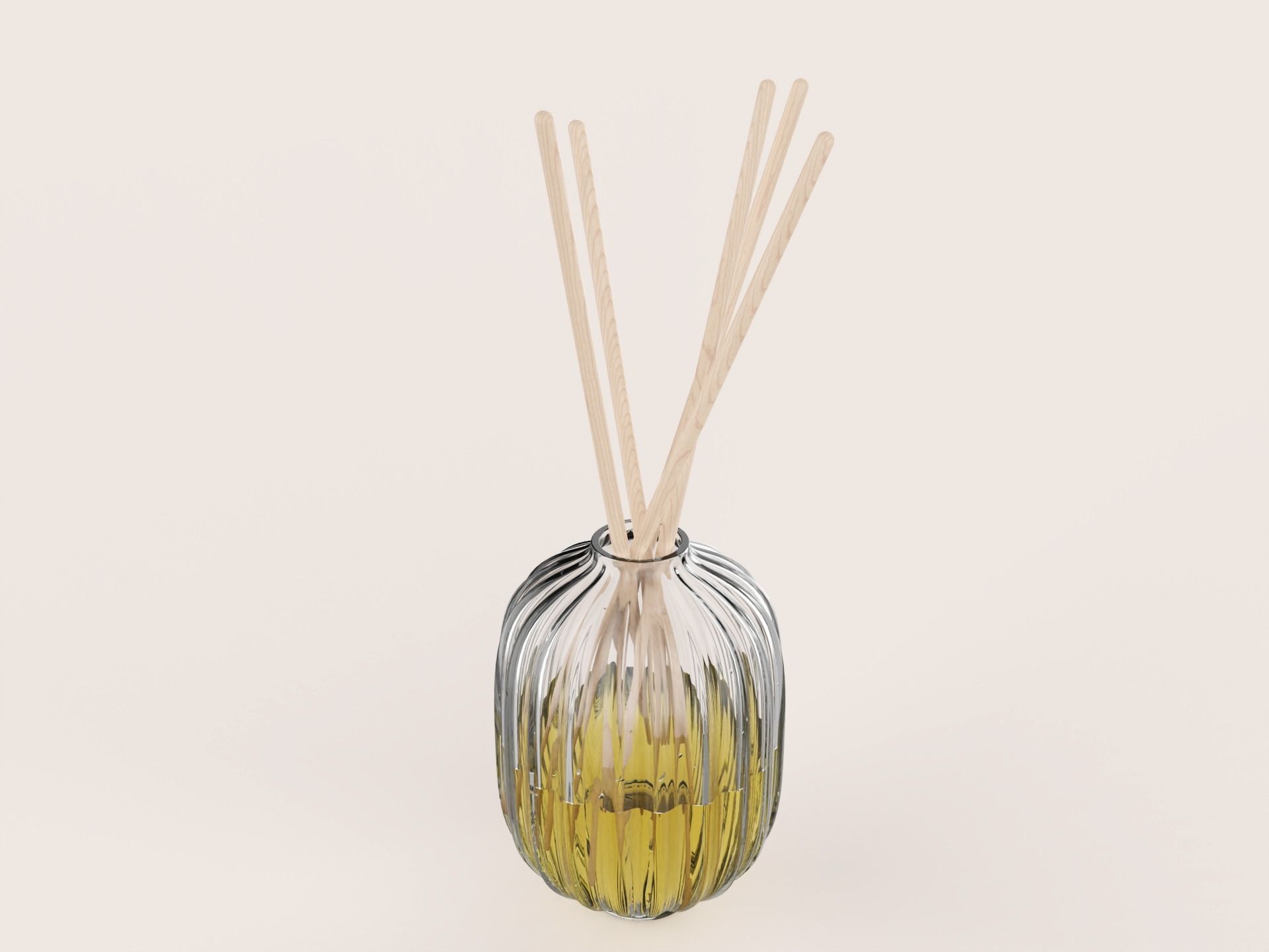 Diffuser round decorative glass container with diffuser sticks free 3D ...