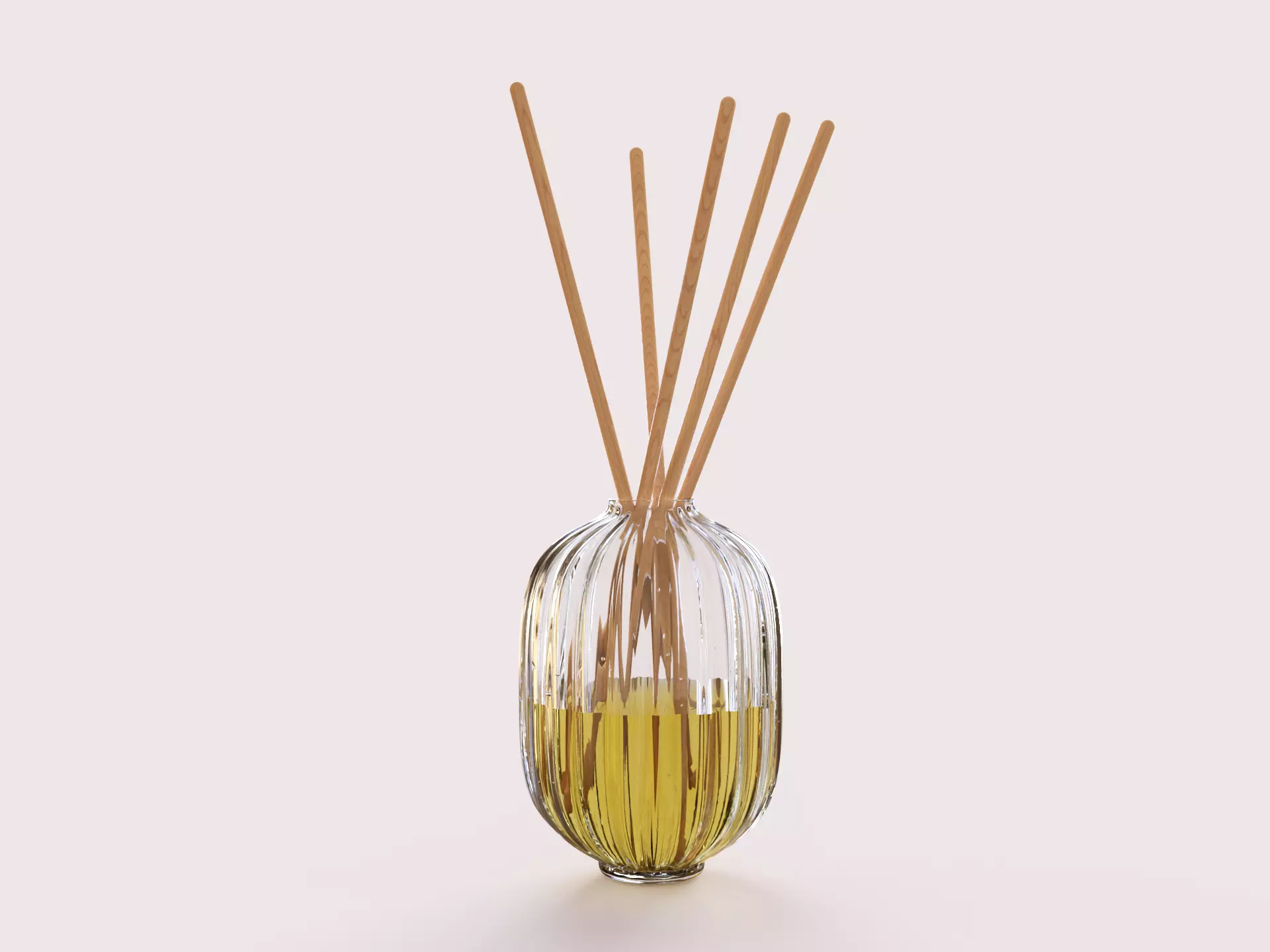 Diffuser round decorative glass container with diffuser sticks Free 3D model
