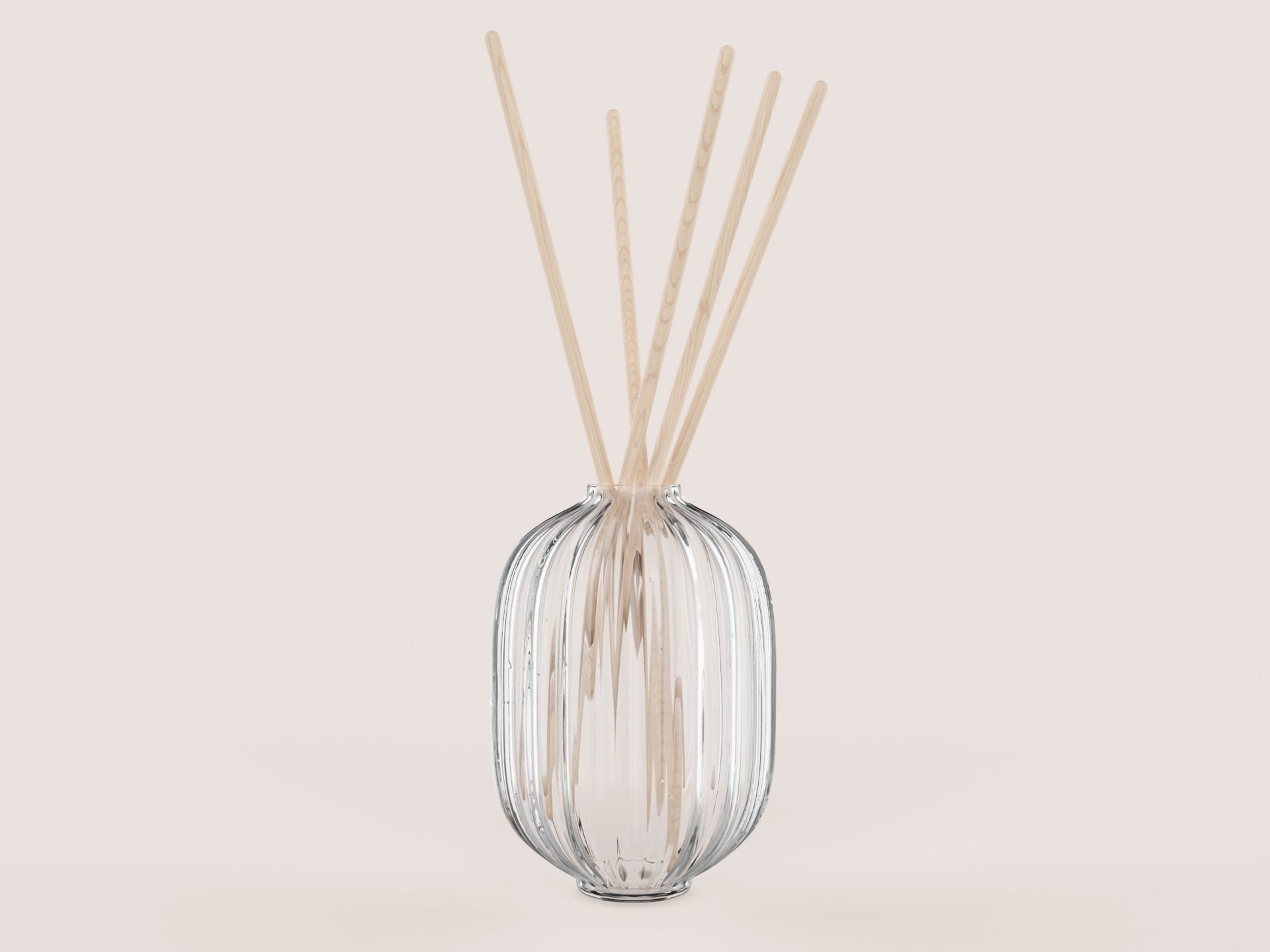 Diffuser round decorative glass container with diffuser sticks free 3D ...