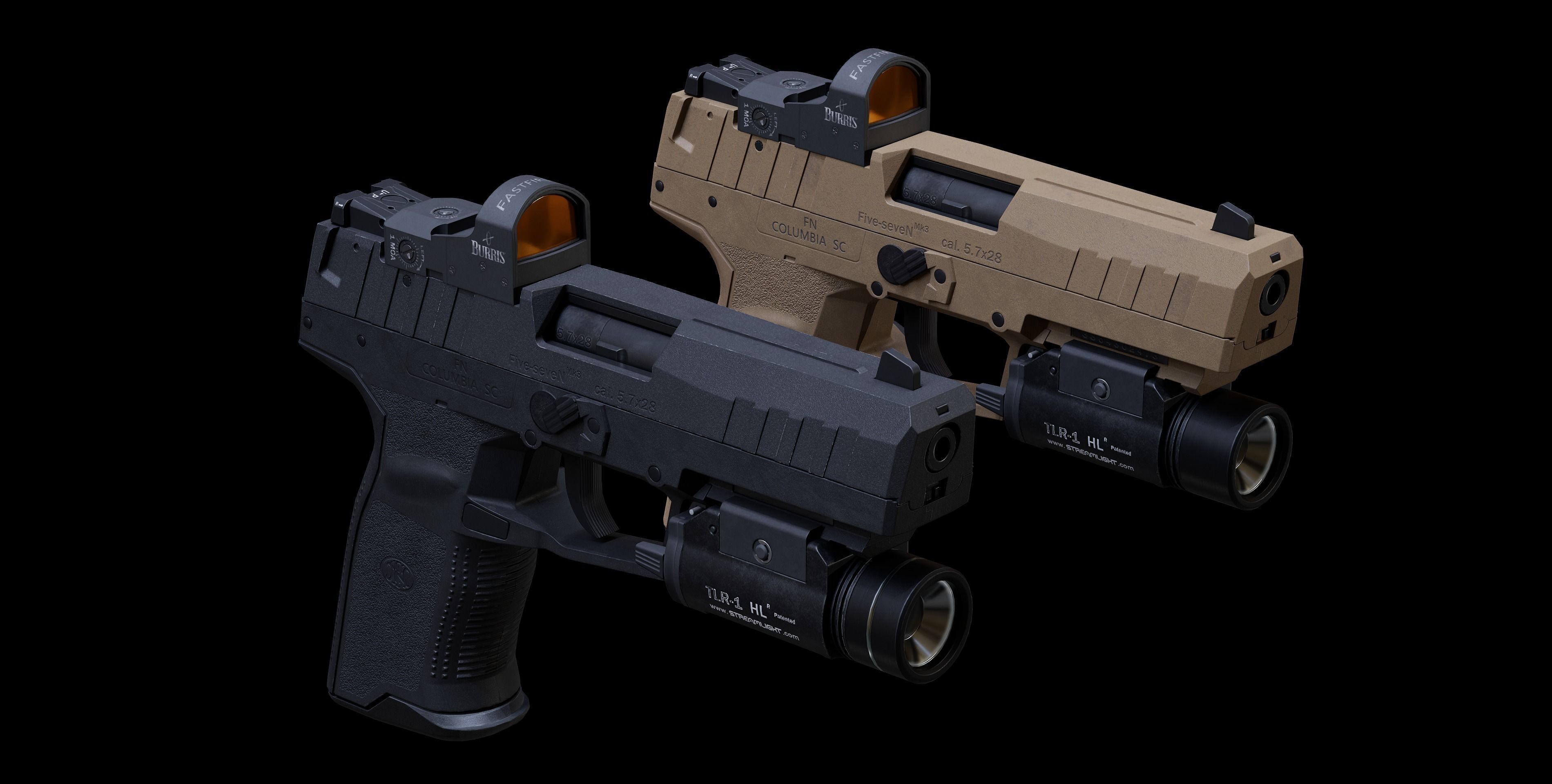 FN Five-Seven MK3 Low-poly 3D model_4
