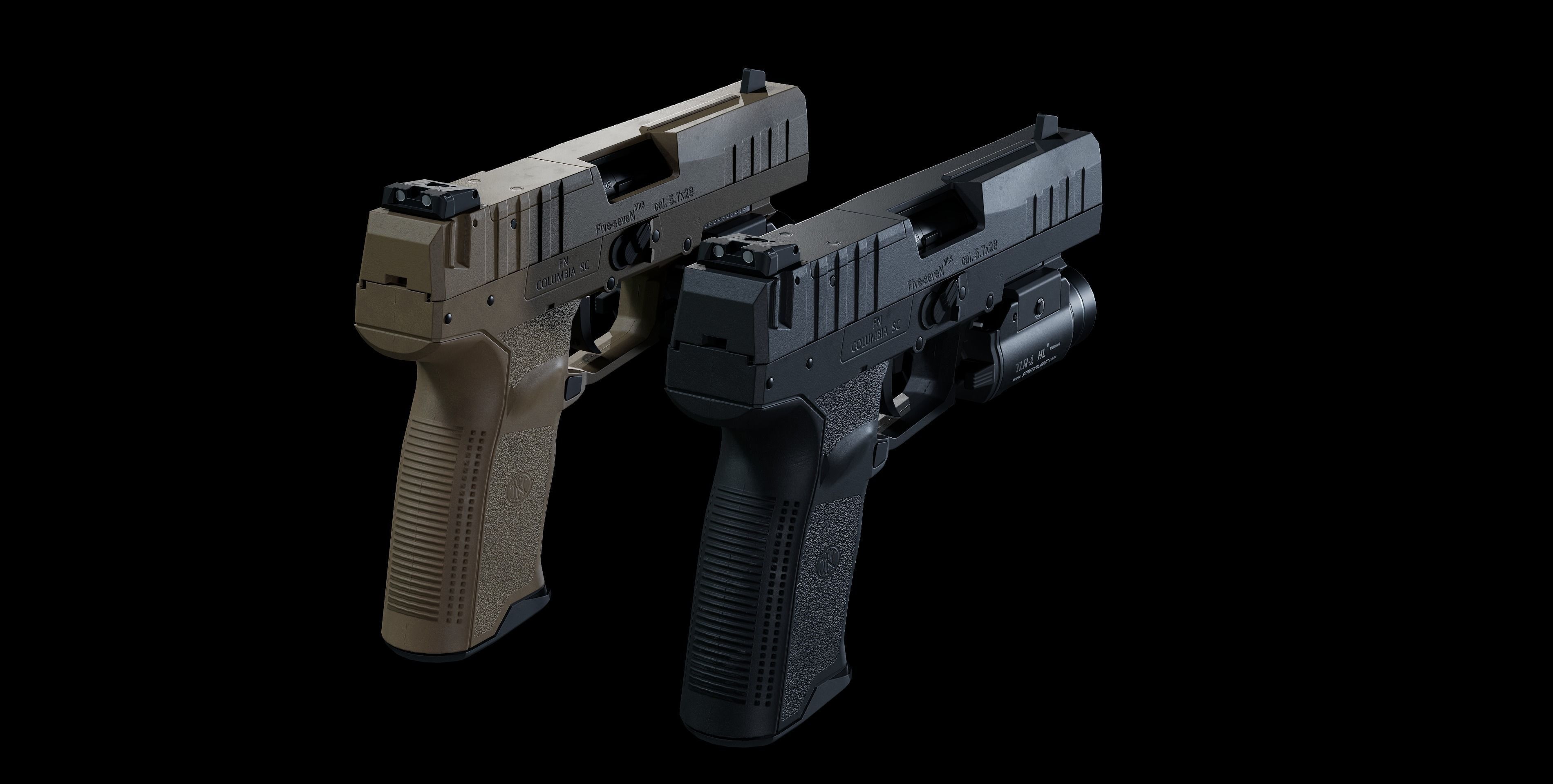 FN Five-Seven MK3 Low-poly 3D model_3