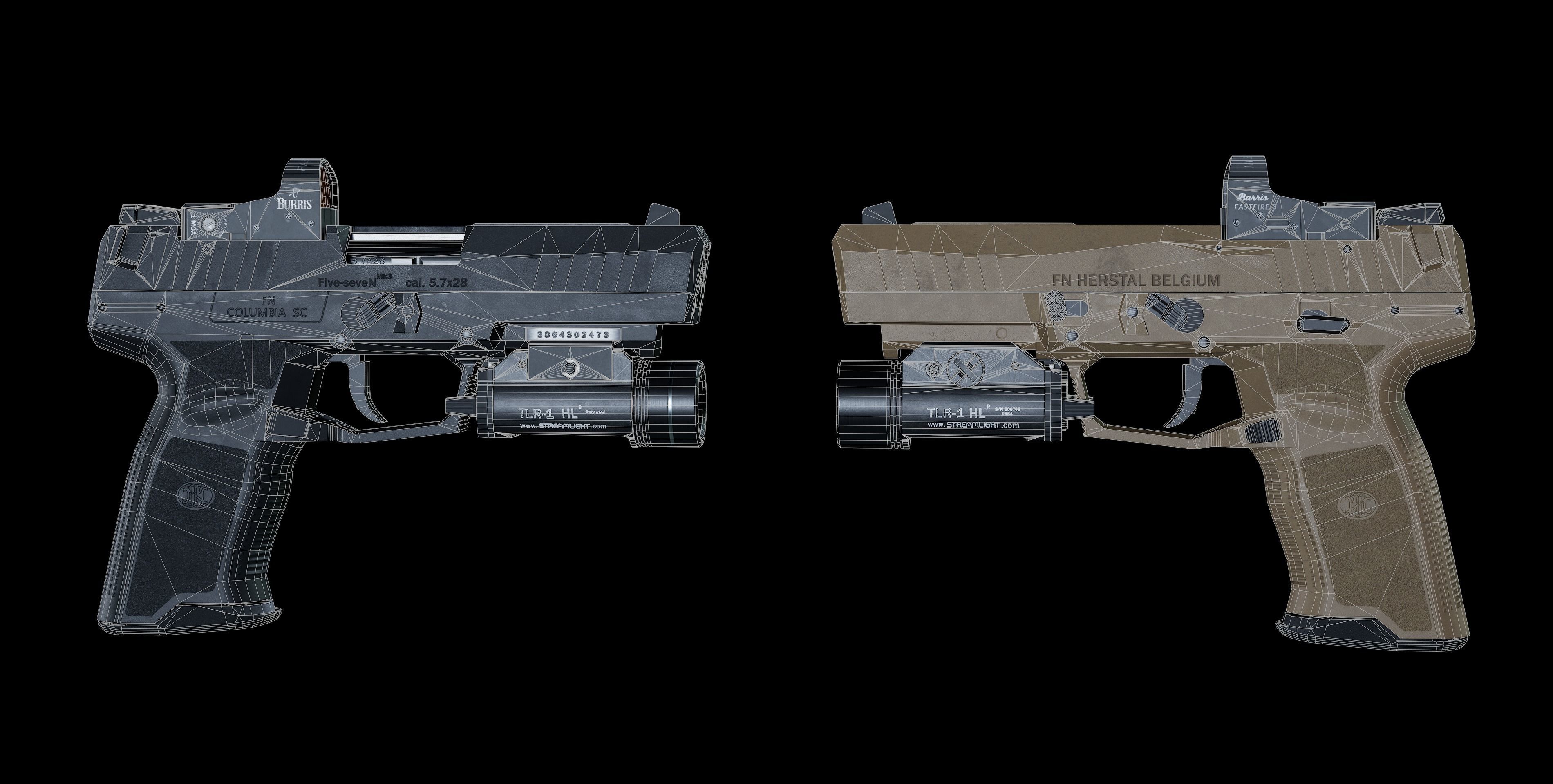FN Five-Seven MK3 Low-poly 3D model_11