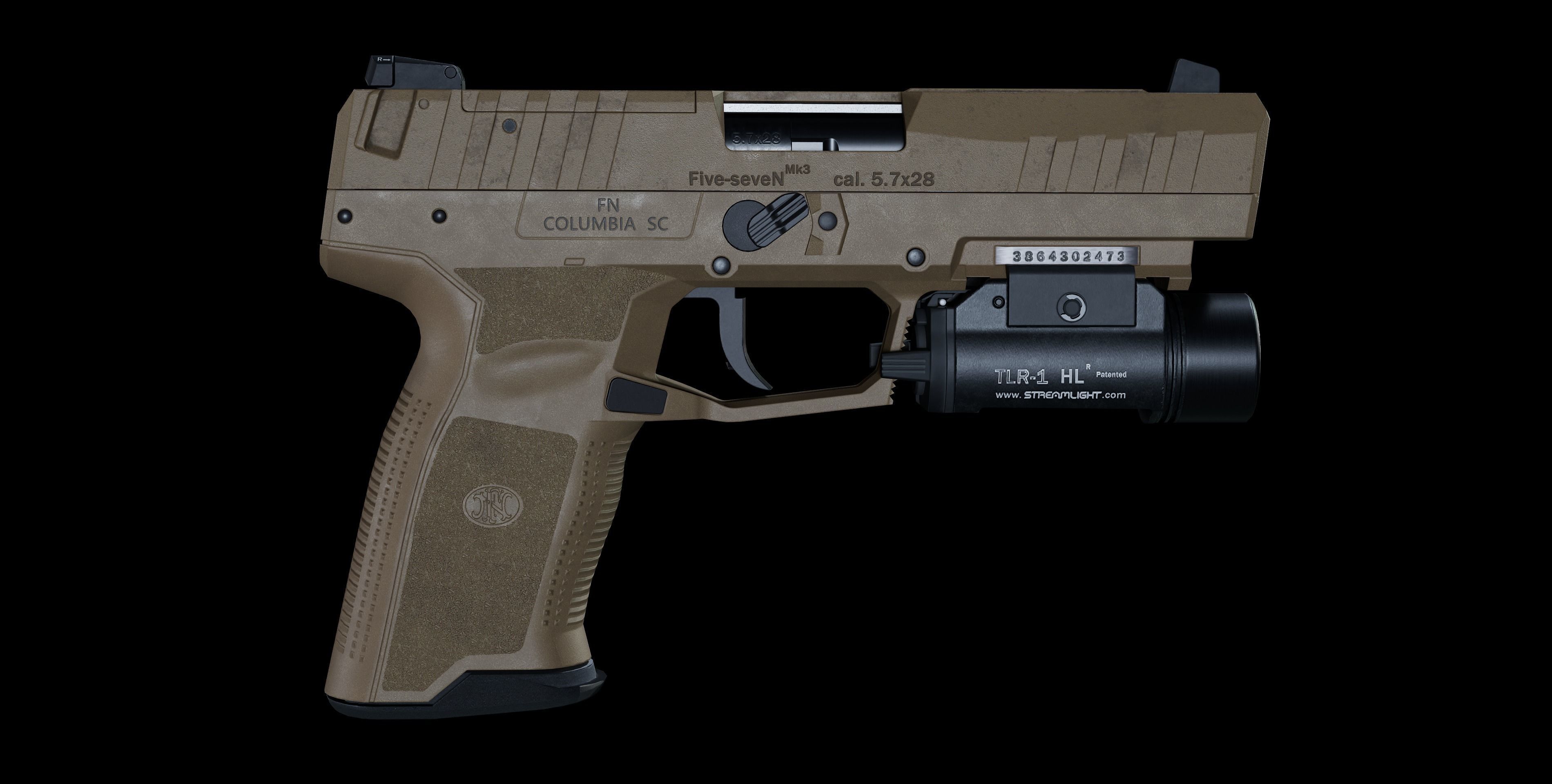 FN Five-Seven MK3 Low-poly 3D model_10