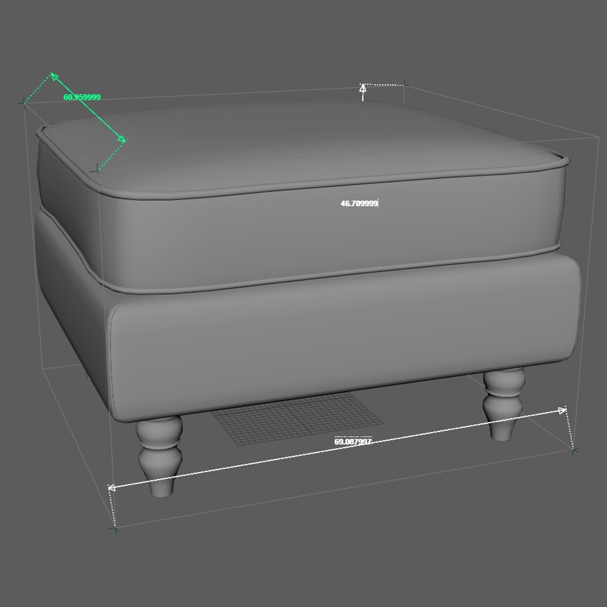 L-Shaped Convertible Couch Modern sofa 1 3D model_5