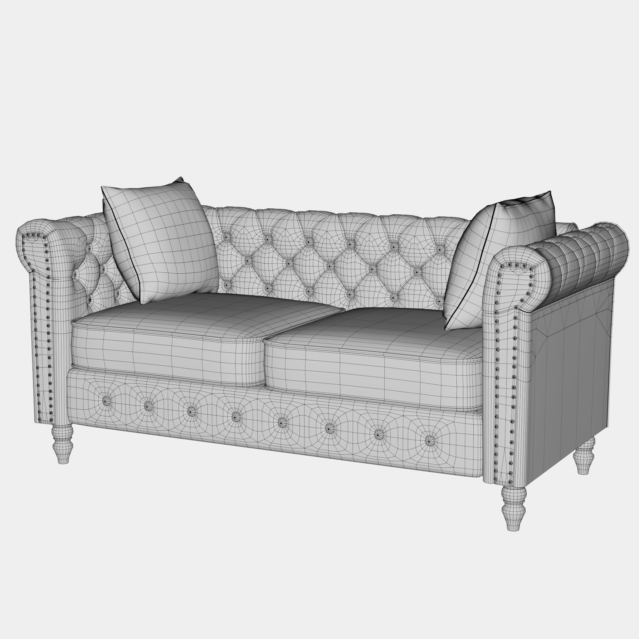 L-Shaped Convertible Couch Modern sofa 1 3D model_8