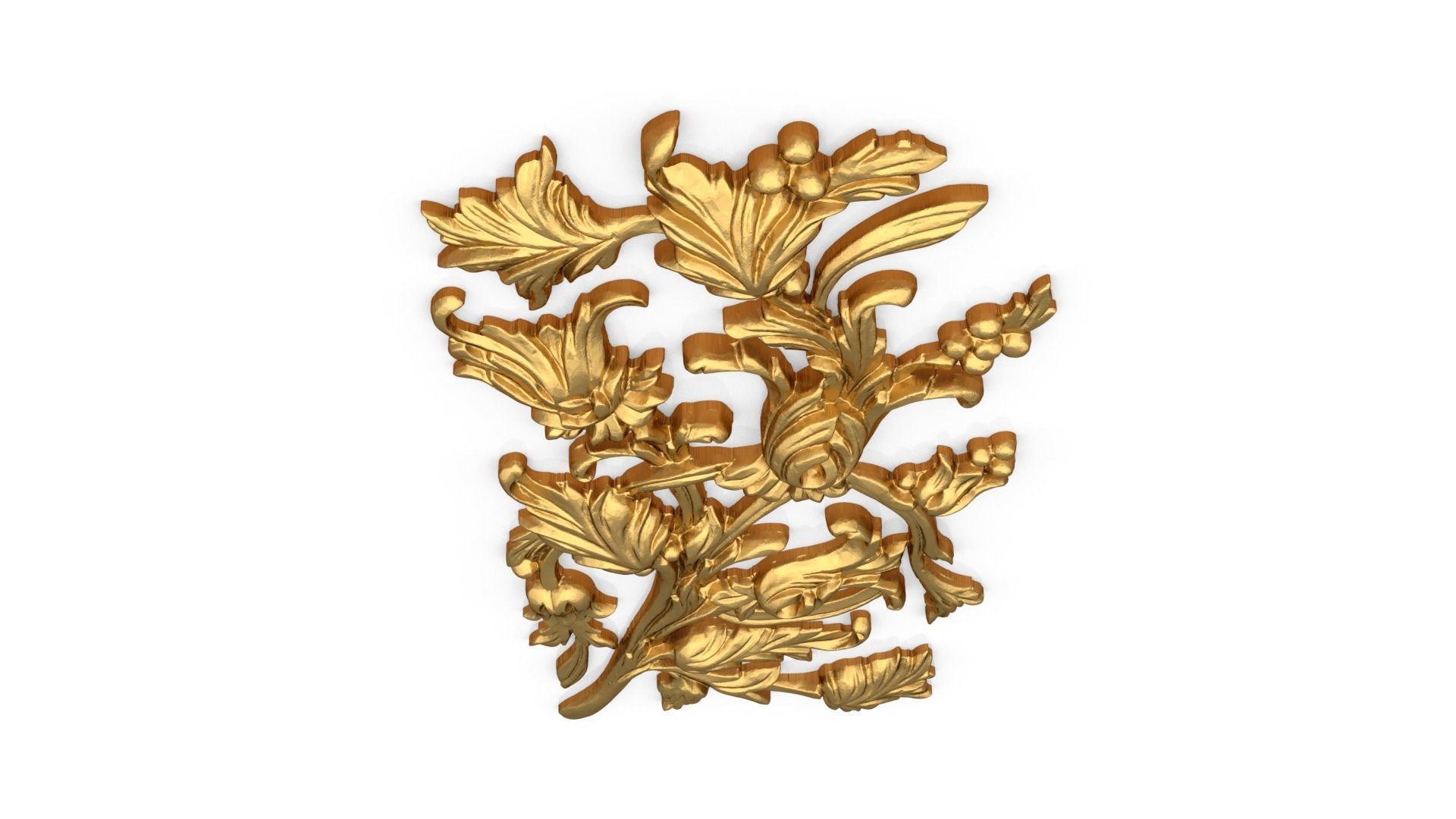 Classic carved decor ornament 382 3D model_4