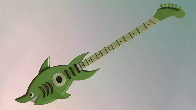One piece Brook Soul King guitar shark cosplay 3D print model 3D print model